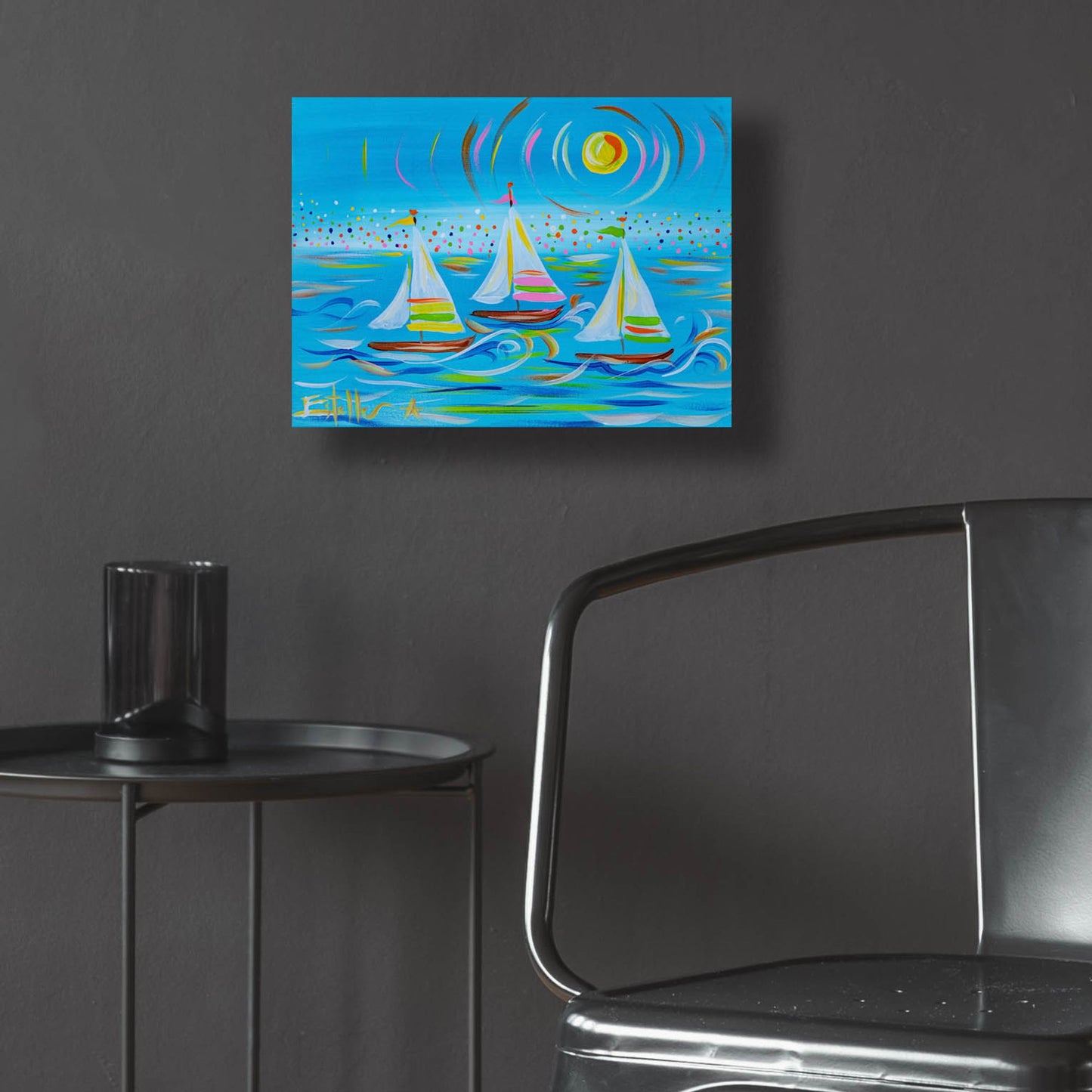 Epic Art 'Whimiscal Sail' by Estelle Grengs, Acrylic Glass Wall Art,16x12