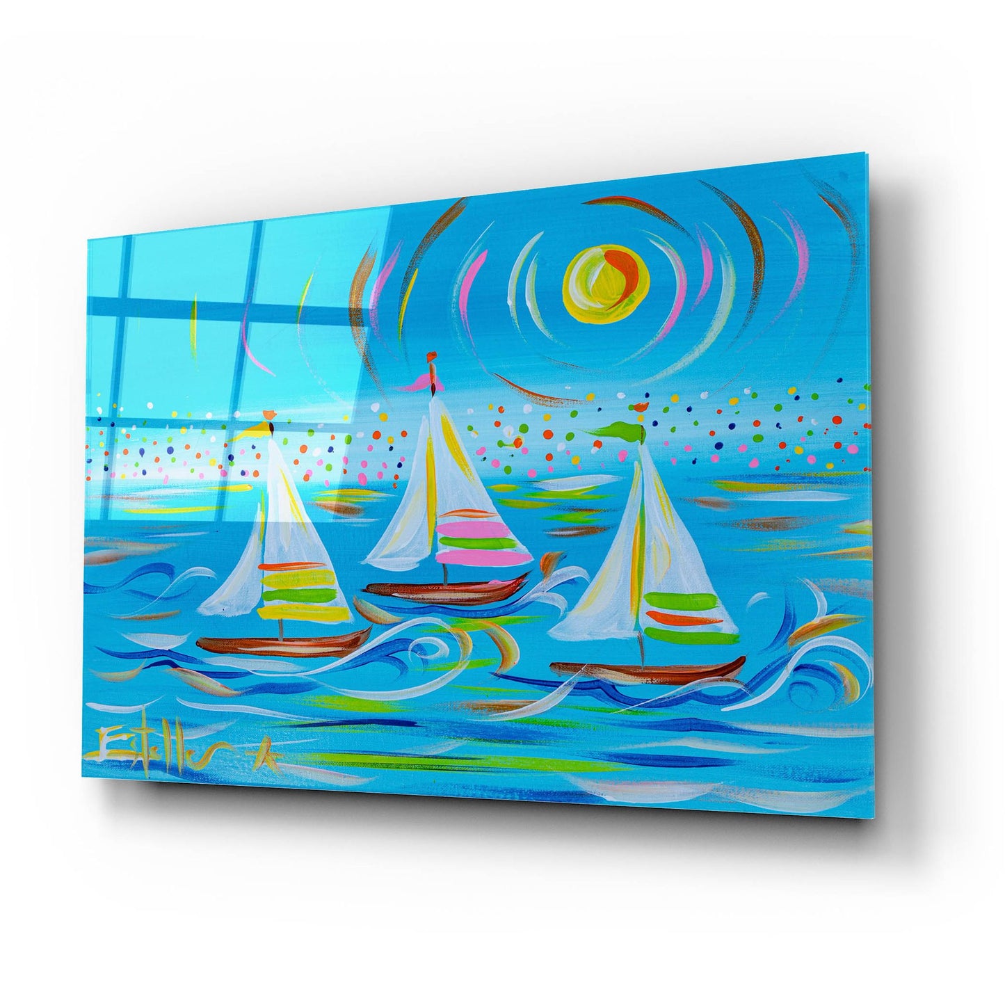 Epic Art 'Whimiscal Sail' by Estelle Grengs, Acrylic Glass Wall Art,24x16