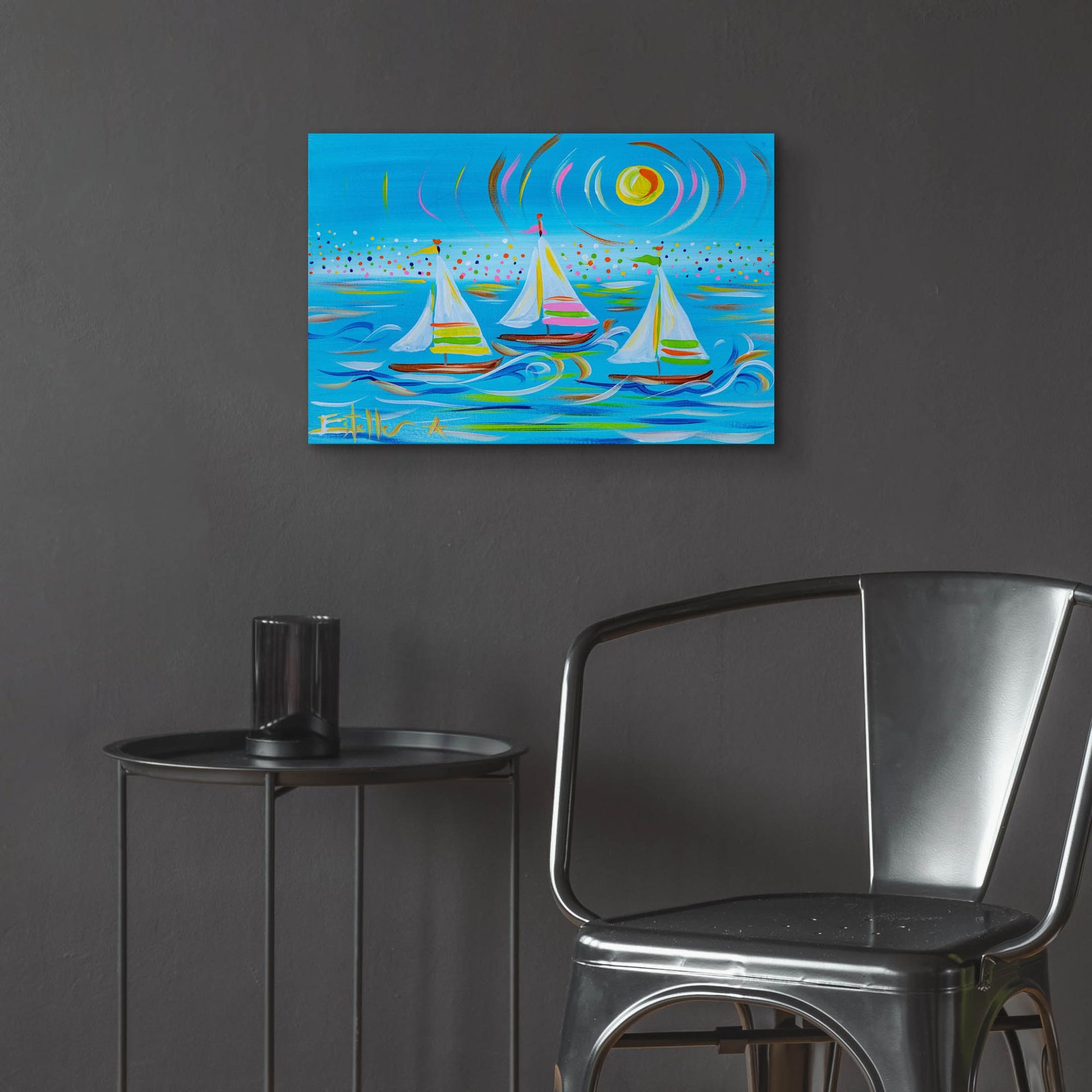 Epic Art 'Whimiscal Sail' by Estelle Grengs, Acrylic Glass Wall Art,24x16