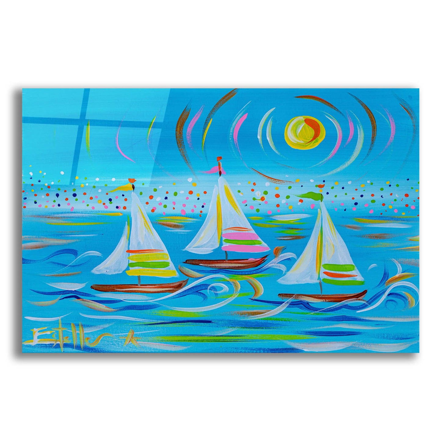 Epic Art 'Whimiscal Sail' by Estelle Grengs, Acrylic Glass Wall Art,24x16