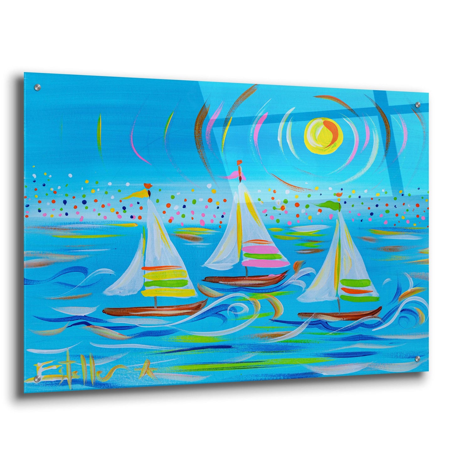 Epic Art 'Whimiscal Sail' by Estelle Grengs, Acrylic Glass Wall Art,36x24