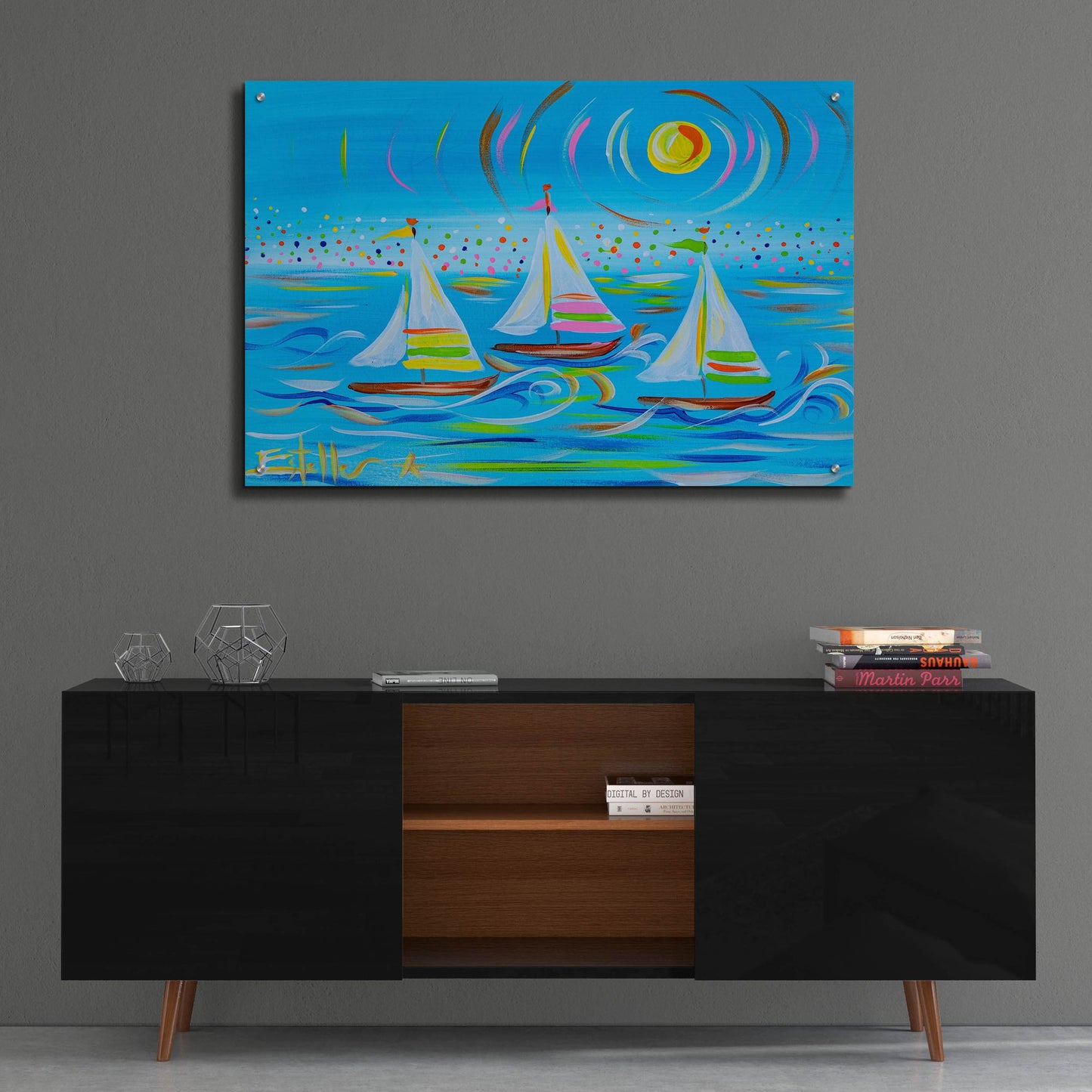 Epic Art 'Whimiscal Sail' by Estelle Grengs, Acrylic Glass Wall Art,36x24