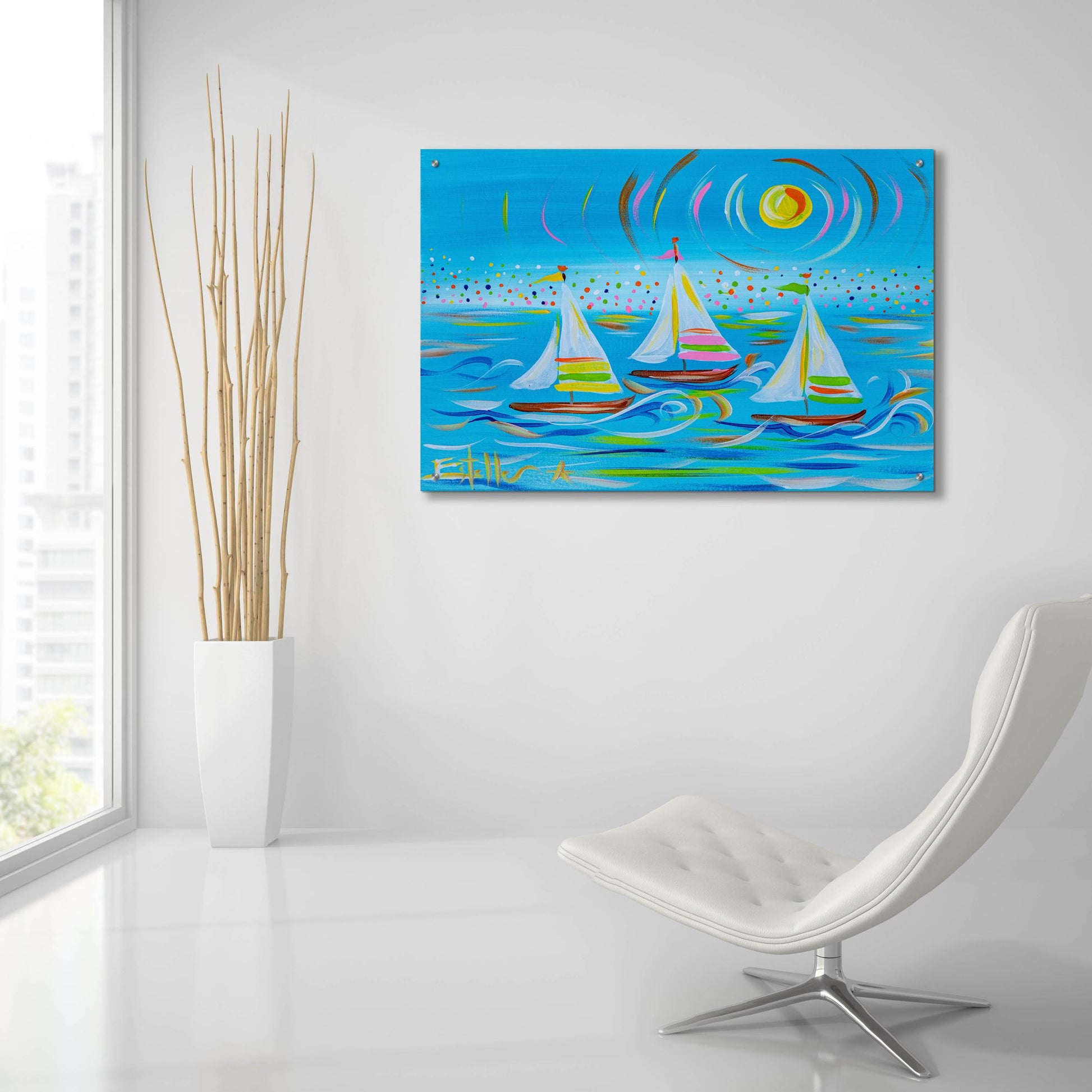 Epic Art 'Whimiscal Sail' by Estelle Grengs, Acrylic Glass Wall Art,36x24