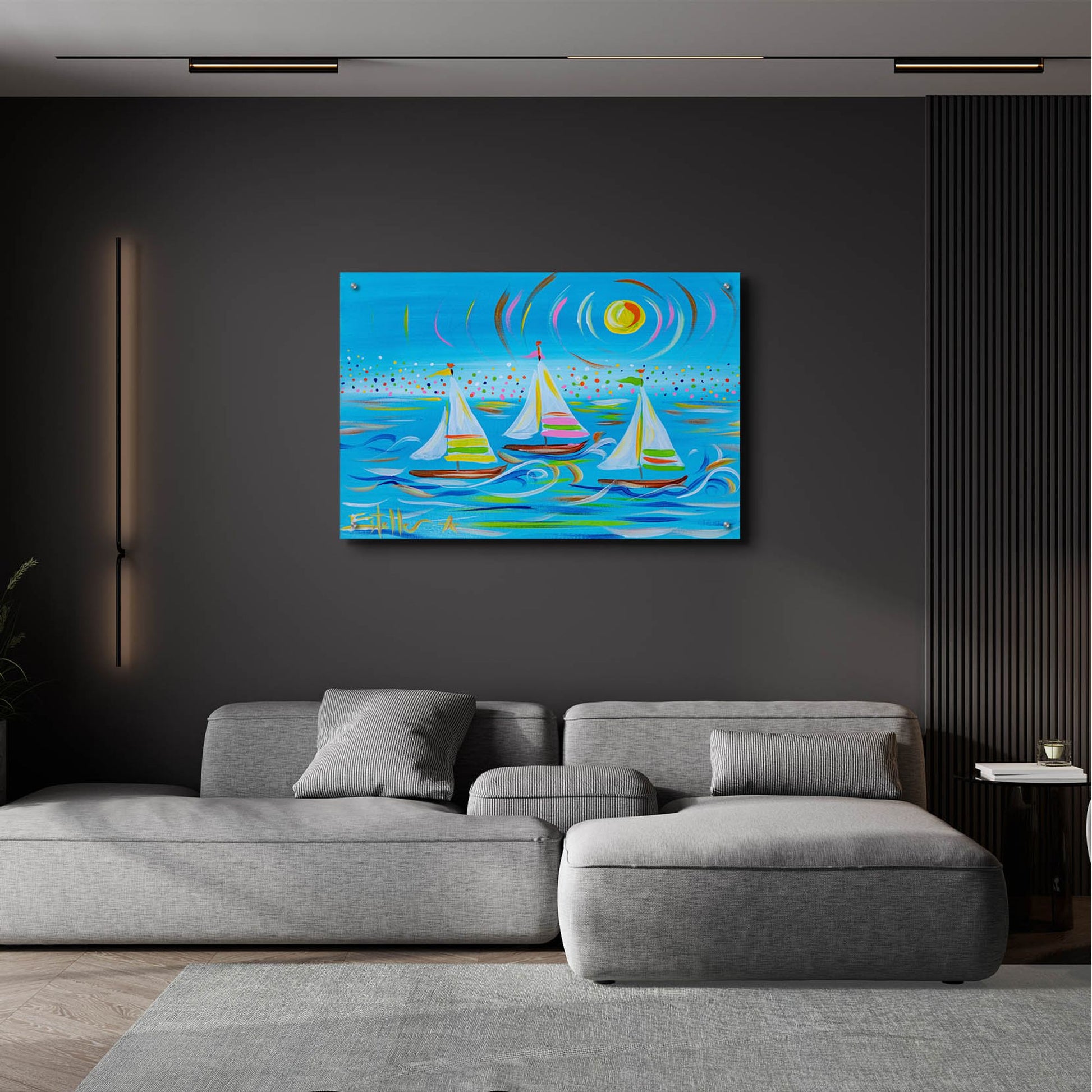 Epic Art 'Whimiscal Sail' by Estelle Grengs, Acrylic Glass Wall Art,36x24