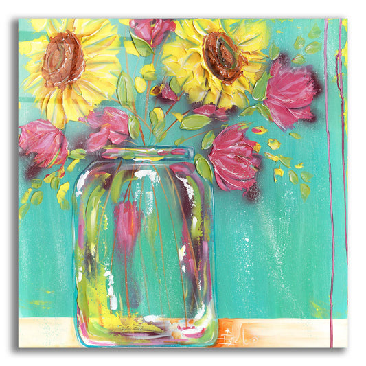 Epic Art 'Mason Jar Flowers' by Estelle Grengs, Acrylic Glass Wall Art