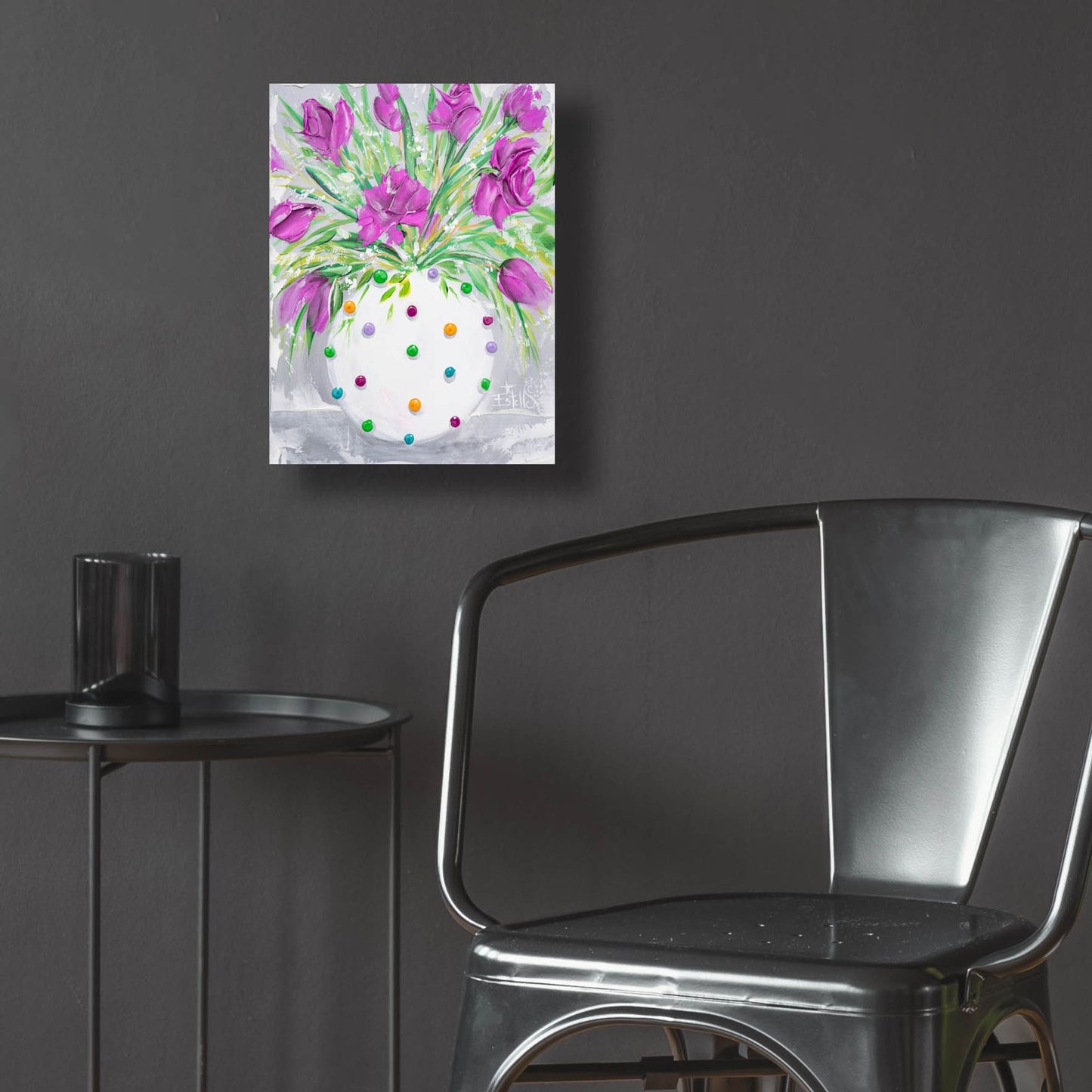 Epic Art 'Polka Dot Purple' by Estelle Grengs, Acrylic Glass Wall Art,12x16
