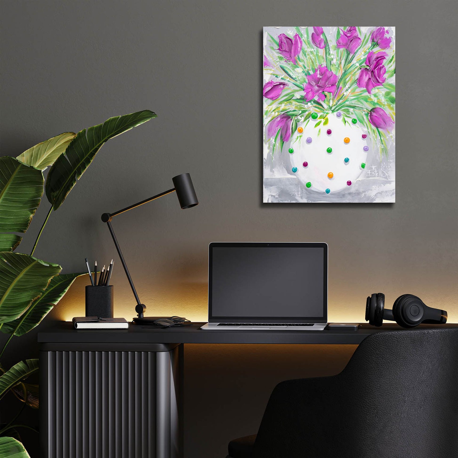 Epic Art 'Polka Dot Purple' by Estelle Grengs, Acrylic Glass Wall Art,12x16