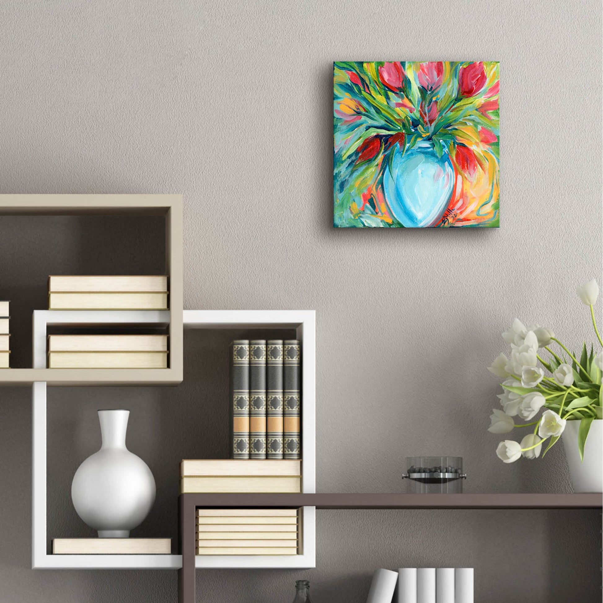 Epic Art 'Tulips' by Estelle Grengs, Acrylic Glass Wall Art,12x12