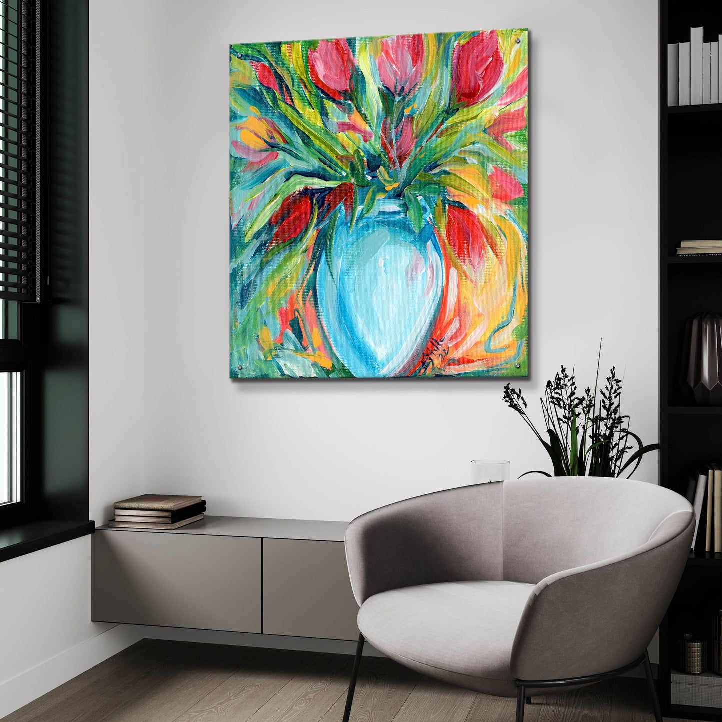 Epic Art 'Tulips' by Estelle Grengs, Acrylic Glass Wall Art,36x36