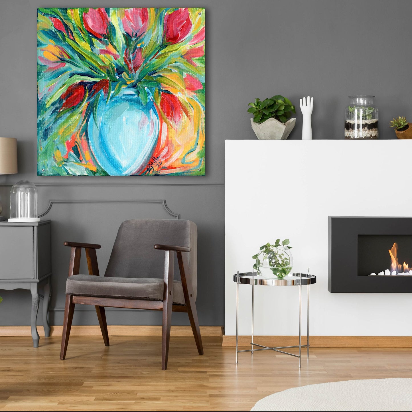 Epic Art 'Tulips' by Estelle Grengs, Acrylic Glass Wall Art,36x36