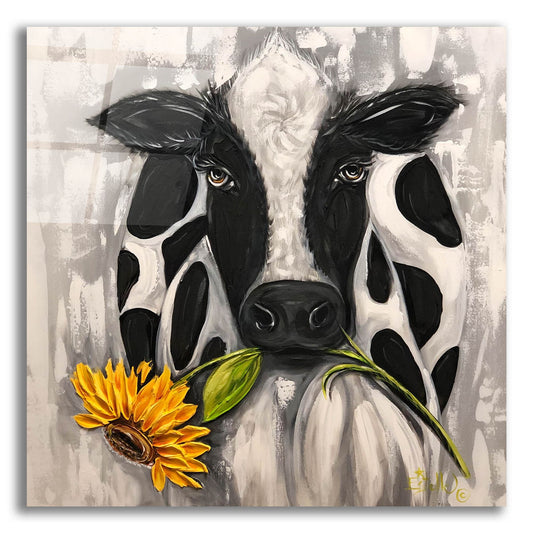 Epic Art 'Sunflower Cow' by Estelle Grengs, Acrylic Glass Wall Art