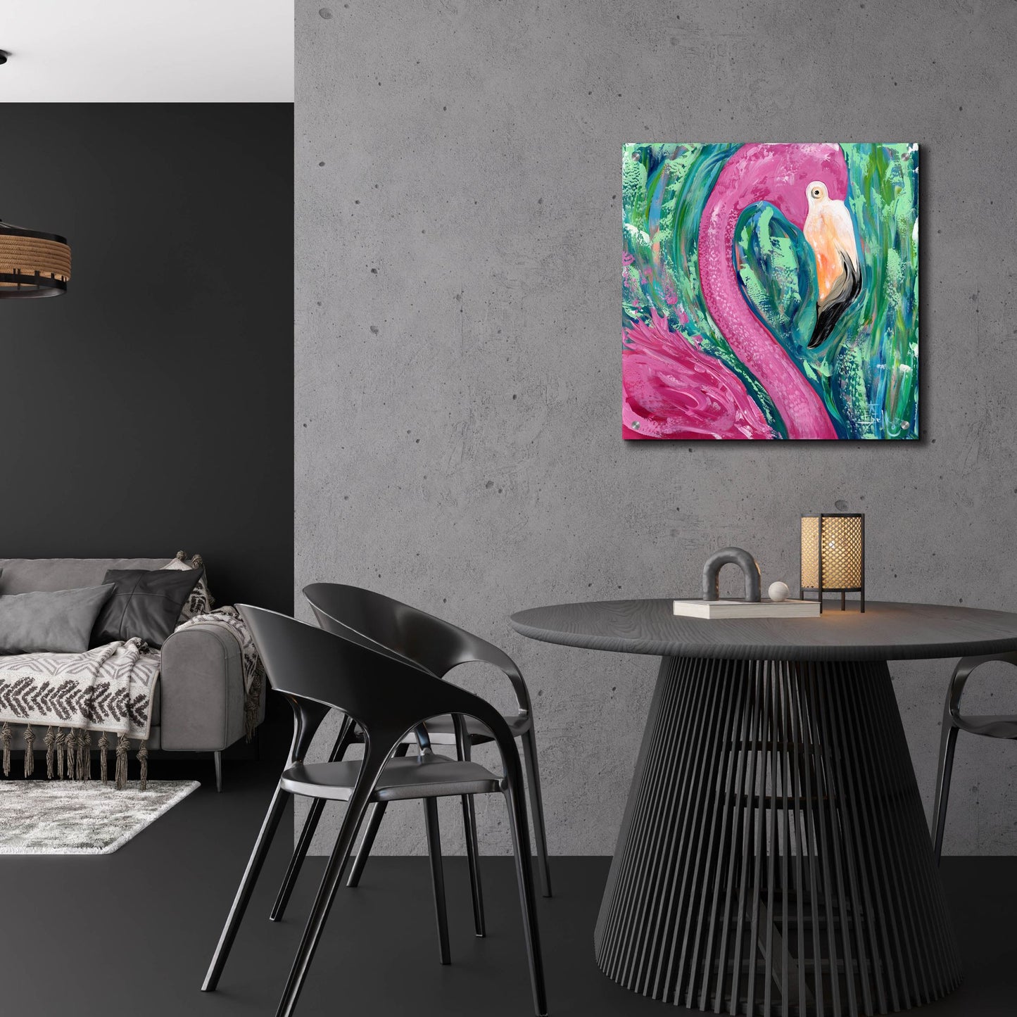 Epic Art 'Flamingo Portrait' by Estelle Grengs, Acrylic Glass Wall Art,24x24