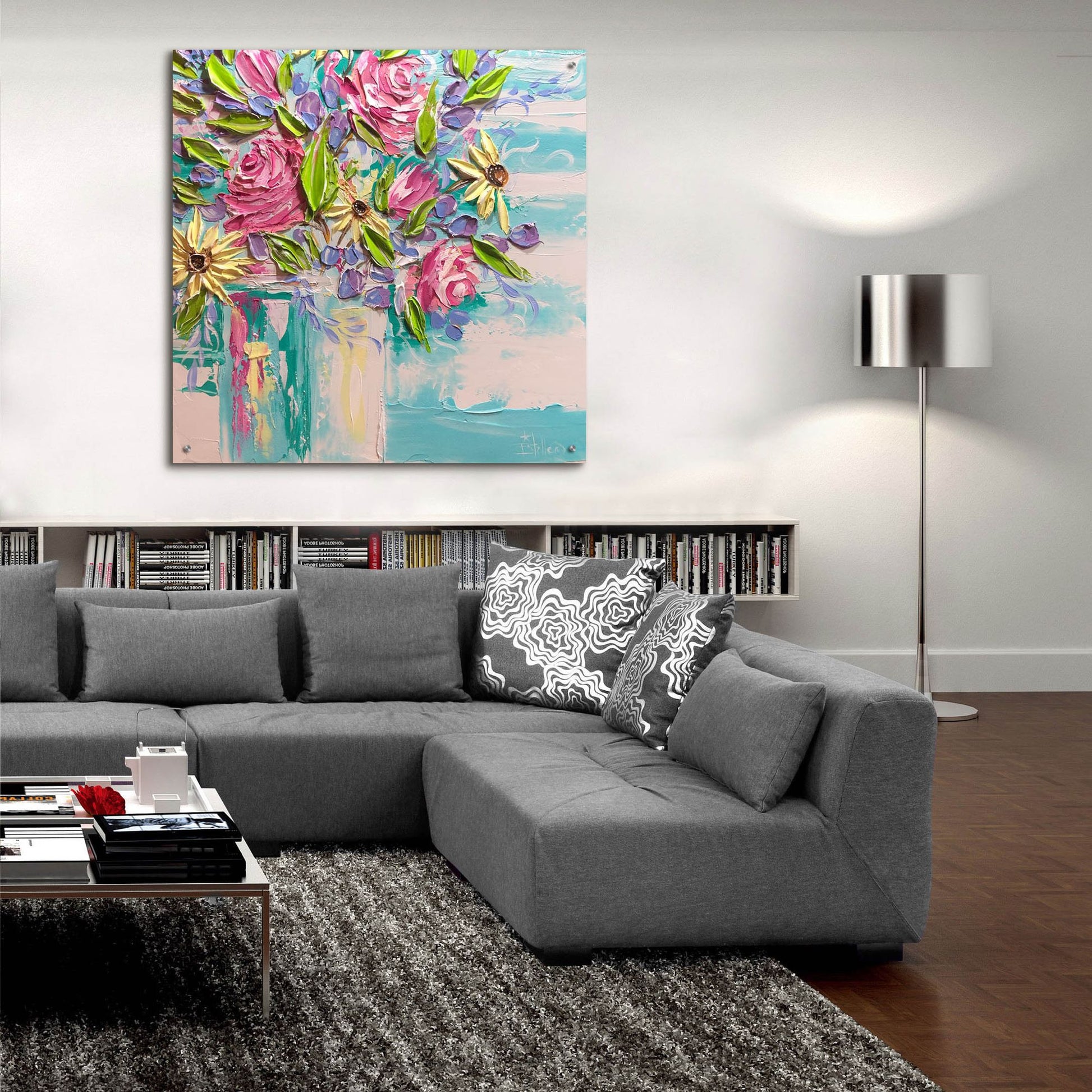 Epic Art 'Floral Bliss' by Estelle Grengs, Acrylic Glass Wall Art,36x36
