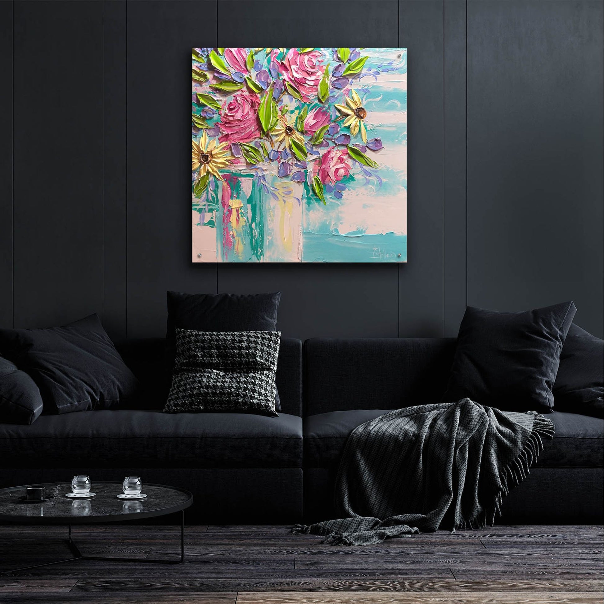 Epic Art 'Floral Bliss' by Estelle Grengs, Acrylic Glass Wall Art,36x36