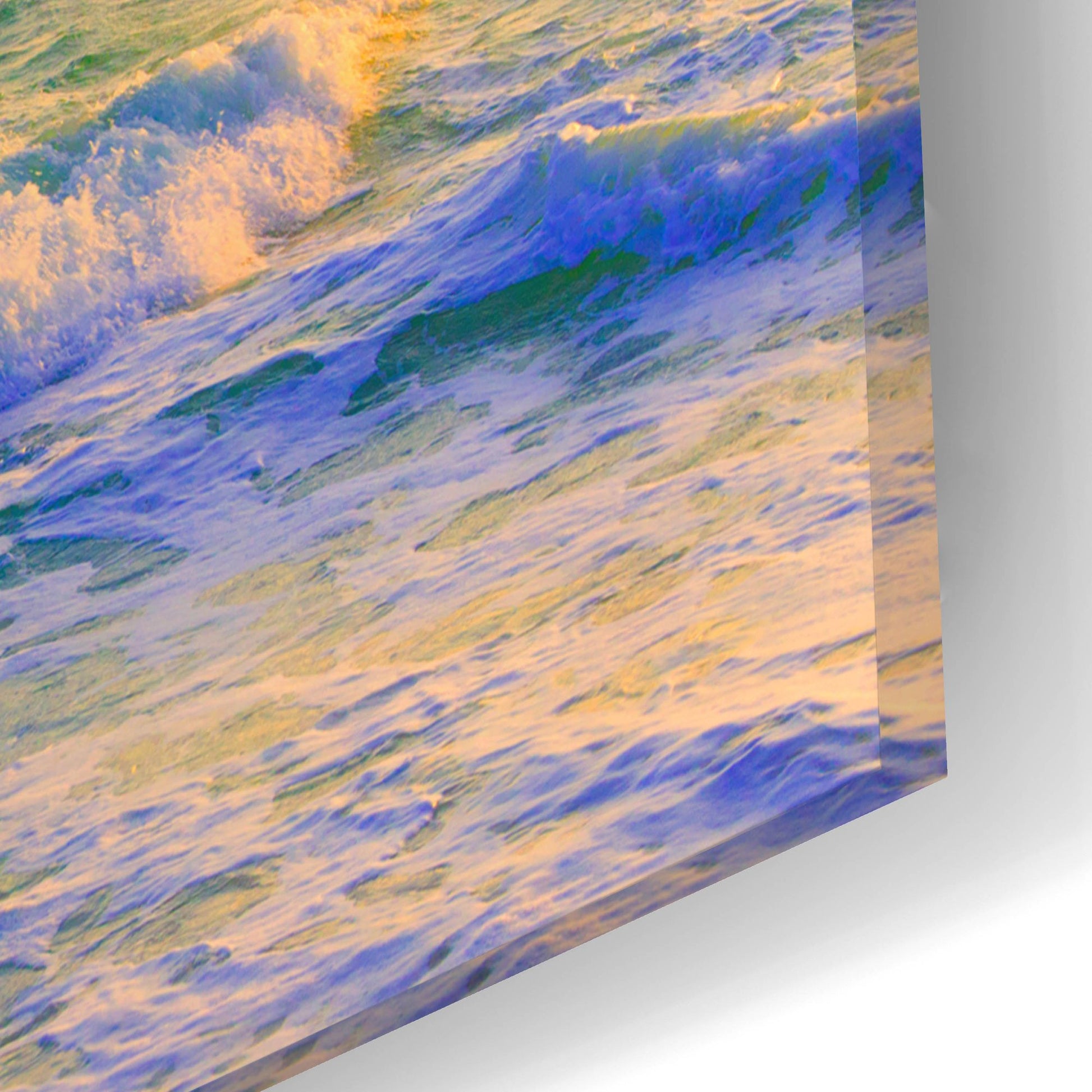 Epic Art 'Colorful Ocean Sunset Blue Seascape Sunrise' by Ezra Tanner, Acrylic Glass Wall Art,24x16