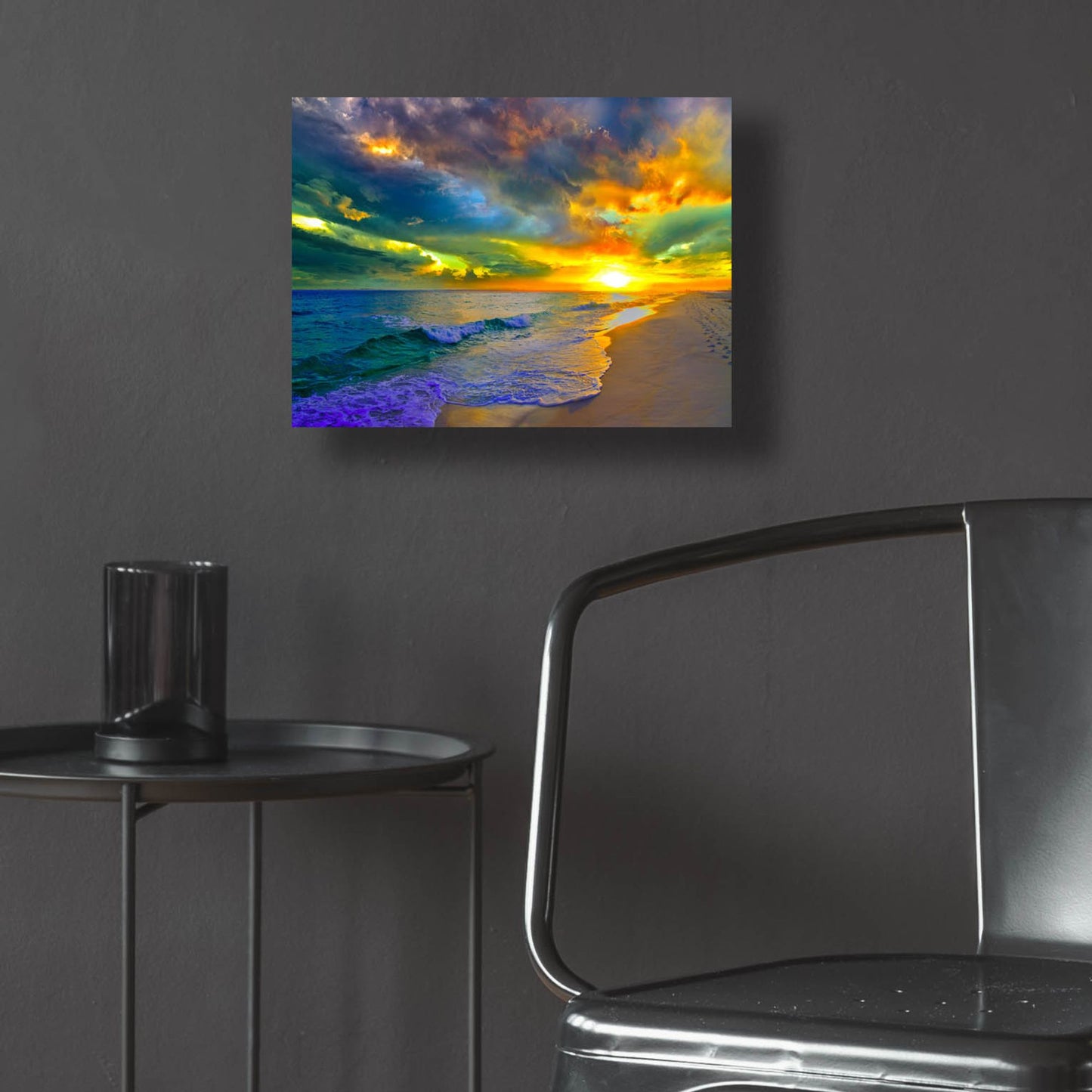 Epic Art 'Beautiful Landscape Photo Beautiful Sunset Sea' by Ezra Tanner, Acrylic Glass Wall Art,16x12