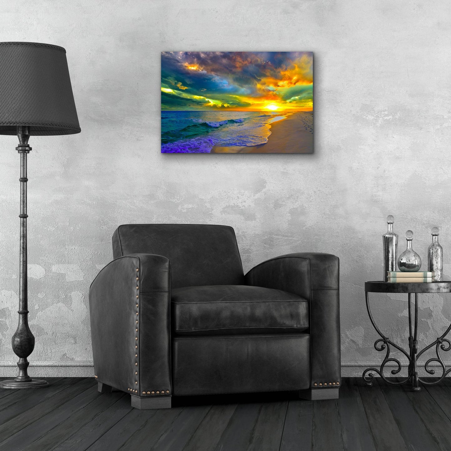 Epic Art 'Beautiful Landscape Photo Beautiful Sunset Sea' by Ezra Tanner, Acrylic Glass Wall Art,24x16