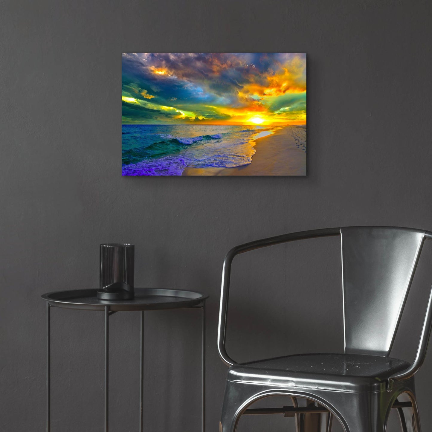 Epic Art 'Beautiful Landscape Photo Beautiful Sunset Sea' by Ezra Tanner, Acrylic Glass Wall Art,24x16