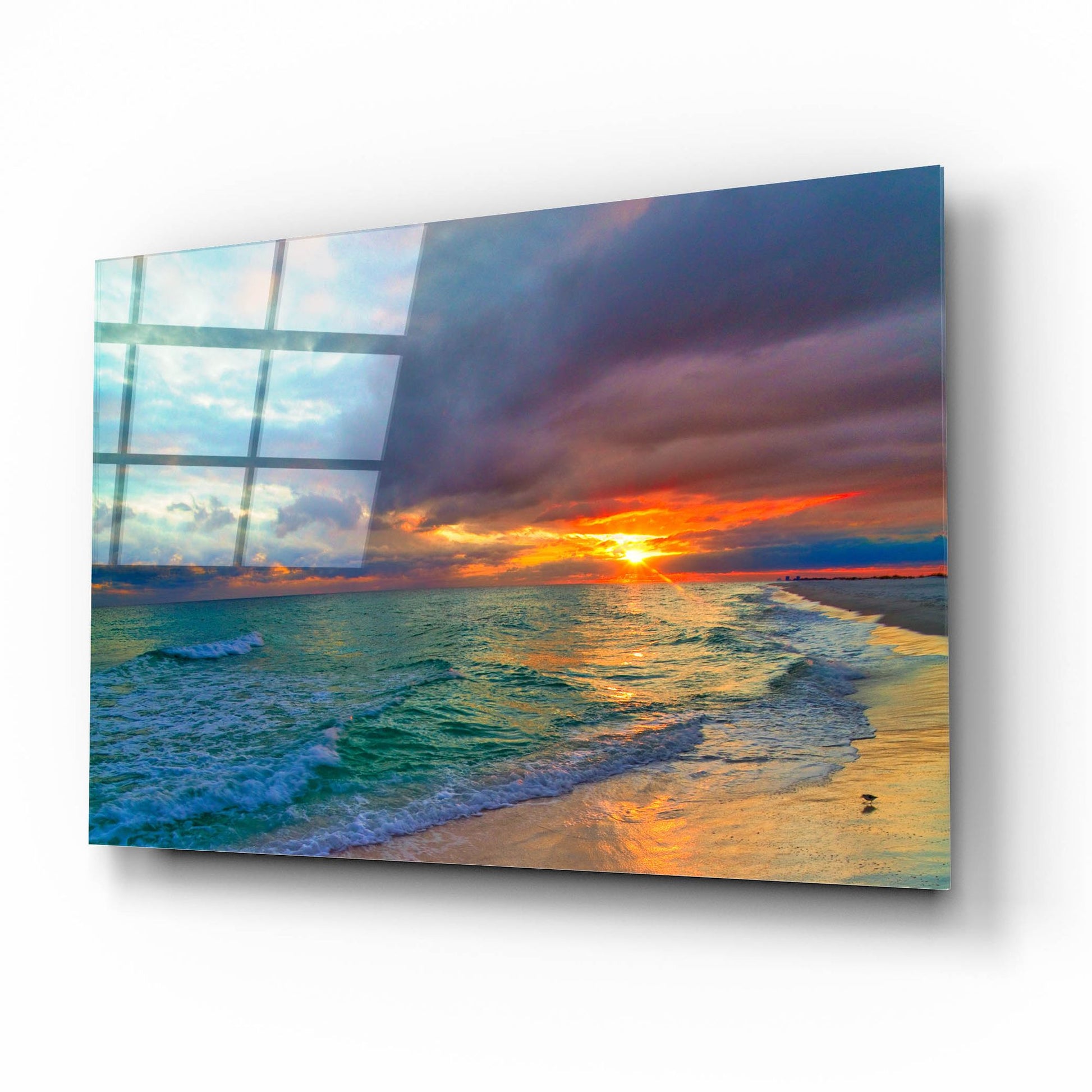 Epic Art 'Colorful Seascape' by Ezra Tanner, Acrylic Glass Wall Art,16x12