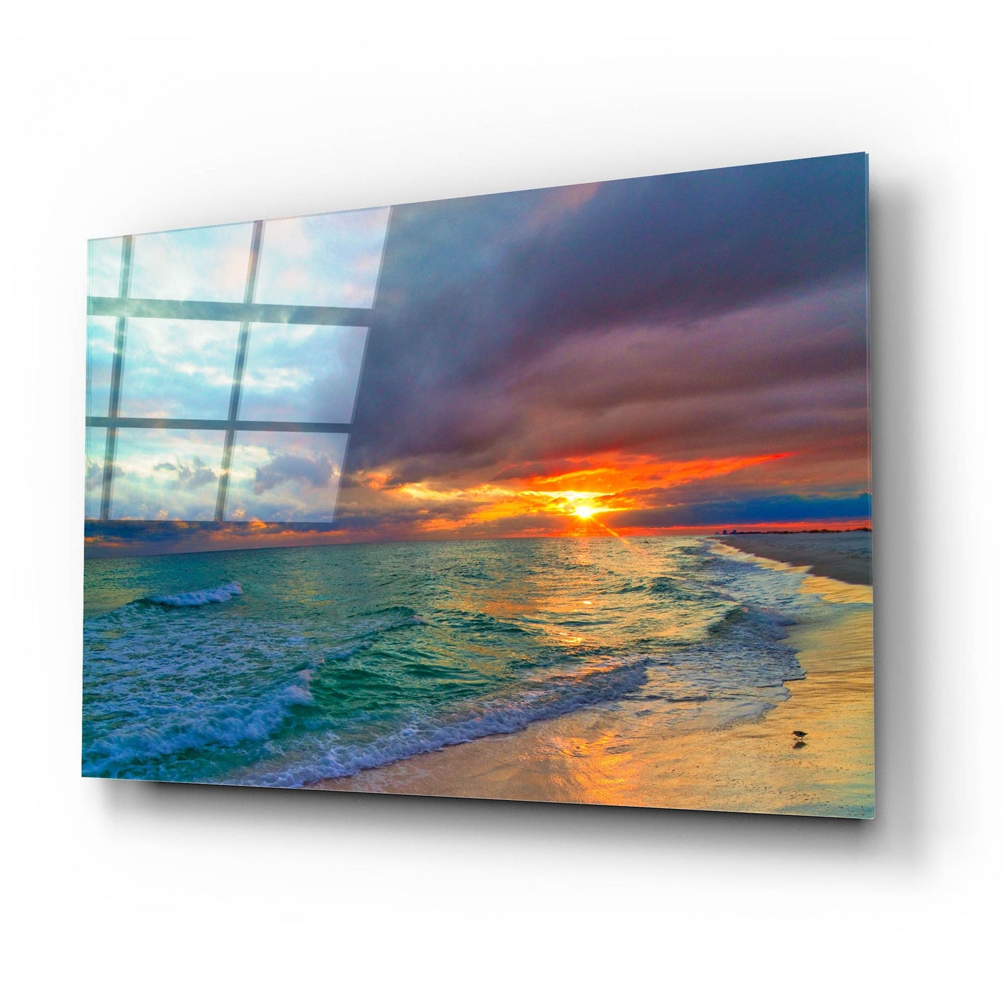 Epic Art 'Colorful Seascape' by Ezra Tanner, Acrylic Glass Wall Art,24x16