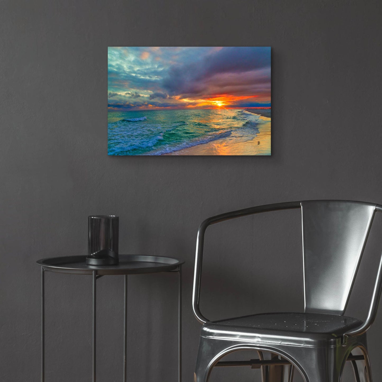 Epic Art 'Colorful Seascape' by Ezra Tanner, Acrylic Glass Wall Art,24x16