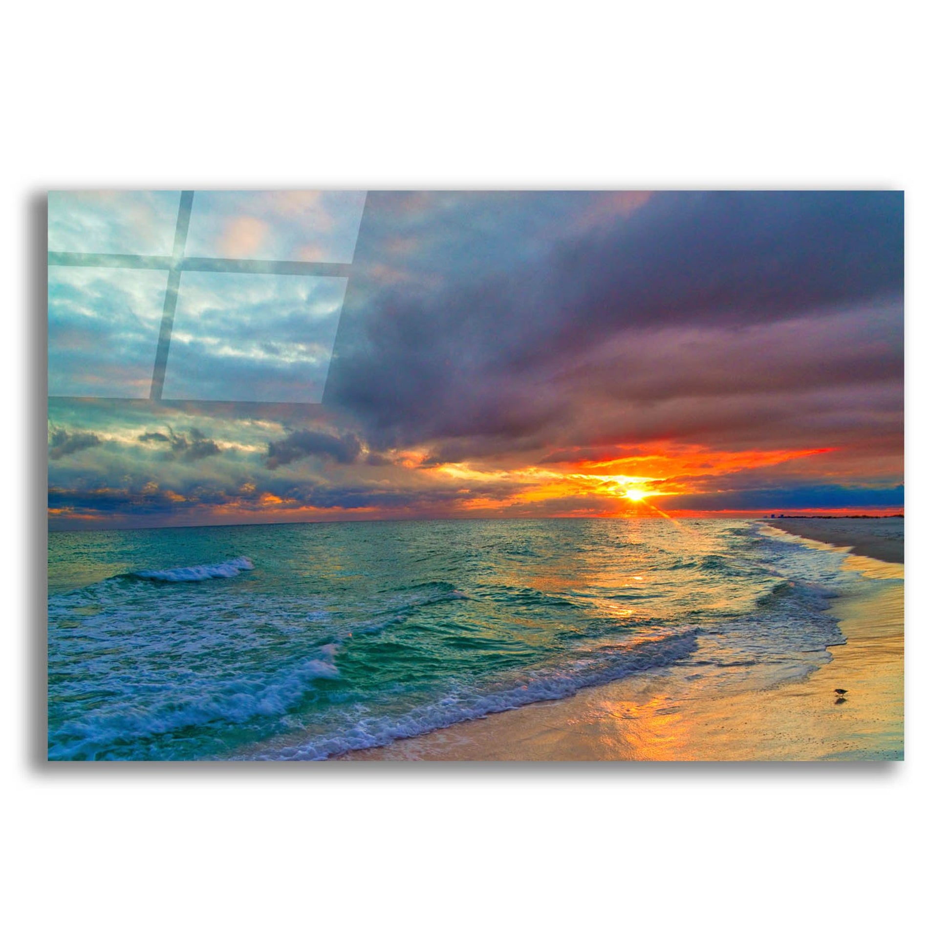 Epic Art 'Colorful Seascape' by Ezra Tanner, Acrylic Glass Wall Art,24x16