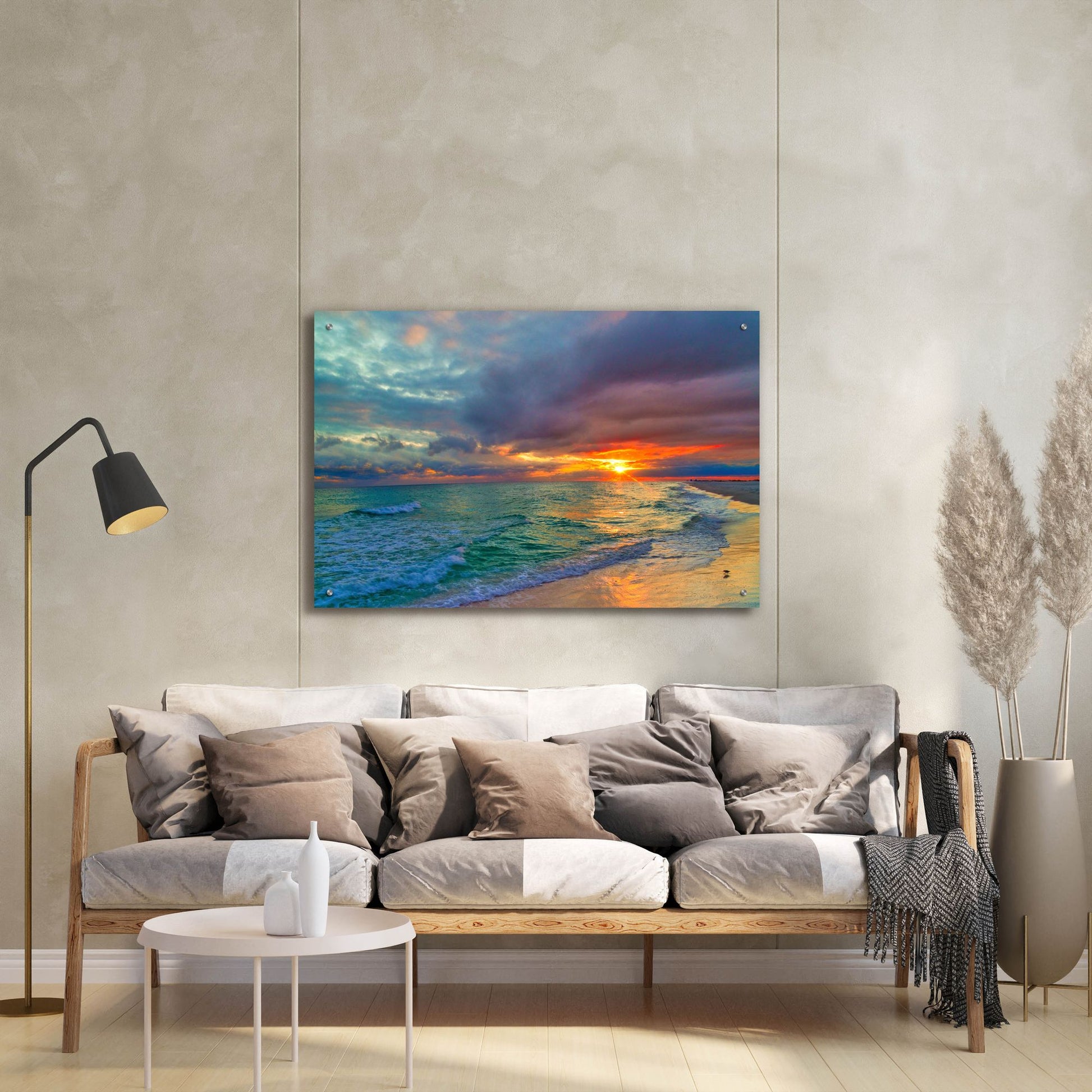 Epic Art 'Colorful Seascape' by Ezra Tanner, Acrylic Glass Wall Art,36x24