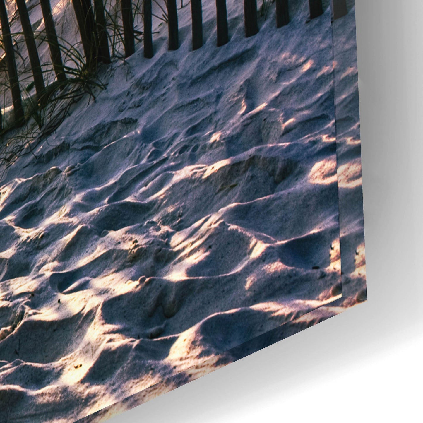 Epic Art 'Rosemary Beach Sunset 30a Footprints in Sand' by Ezra Tanner, Acrylic Glass Wall Art,16x12