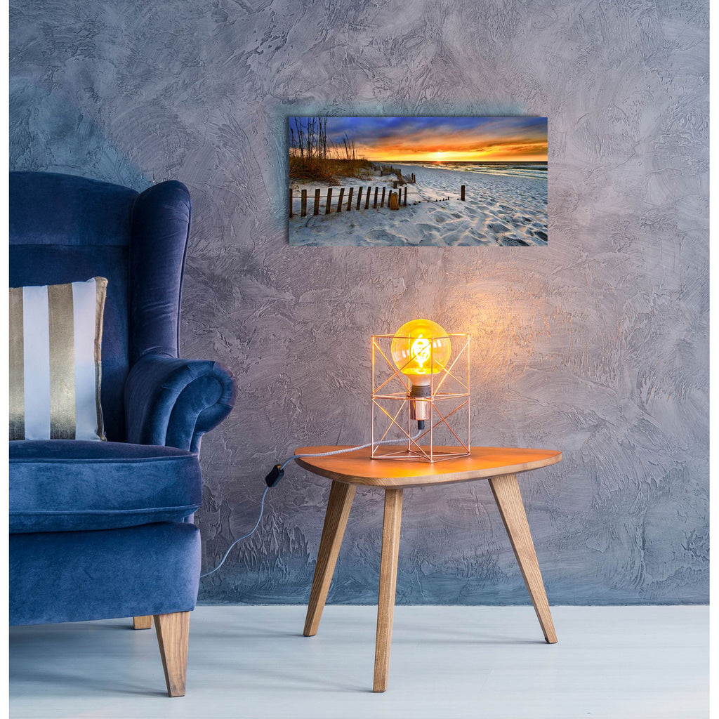 Epic Art 'Burning Sunrise Print Sunset Landscape' by Ezra Tanner, Acrylic Glass Wall Art,24x12