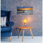Epic Art 'Burning Sunrise Print Sunset Landscape' by Ezra Tanner, Acrylic Glass Wall Art,24x12