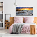 Epic Art 'Burning Sunrise Print Sunset Landscape' by Ezra Tanner, Acrylic Glass Wall Art,48x24