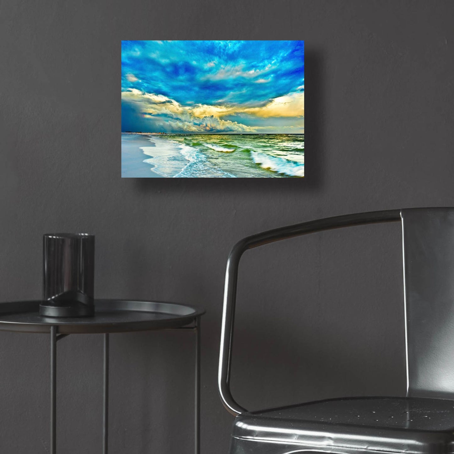 Epic Art 'Landscape Photography Blue And Turquoise Sea' by Ezra Tanner, Acrylic Glass Wall Art,16x12