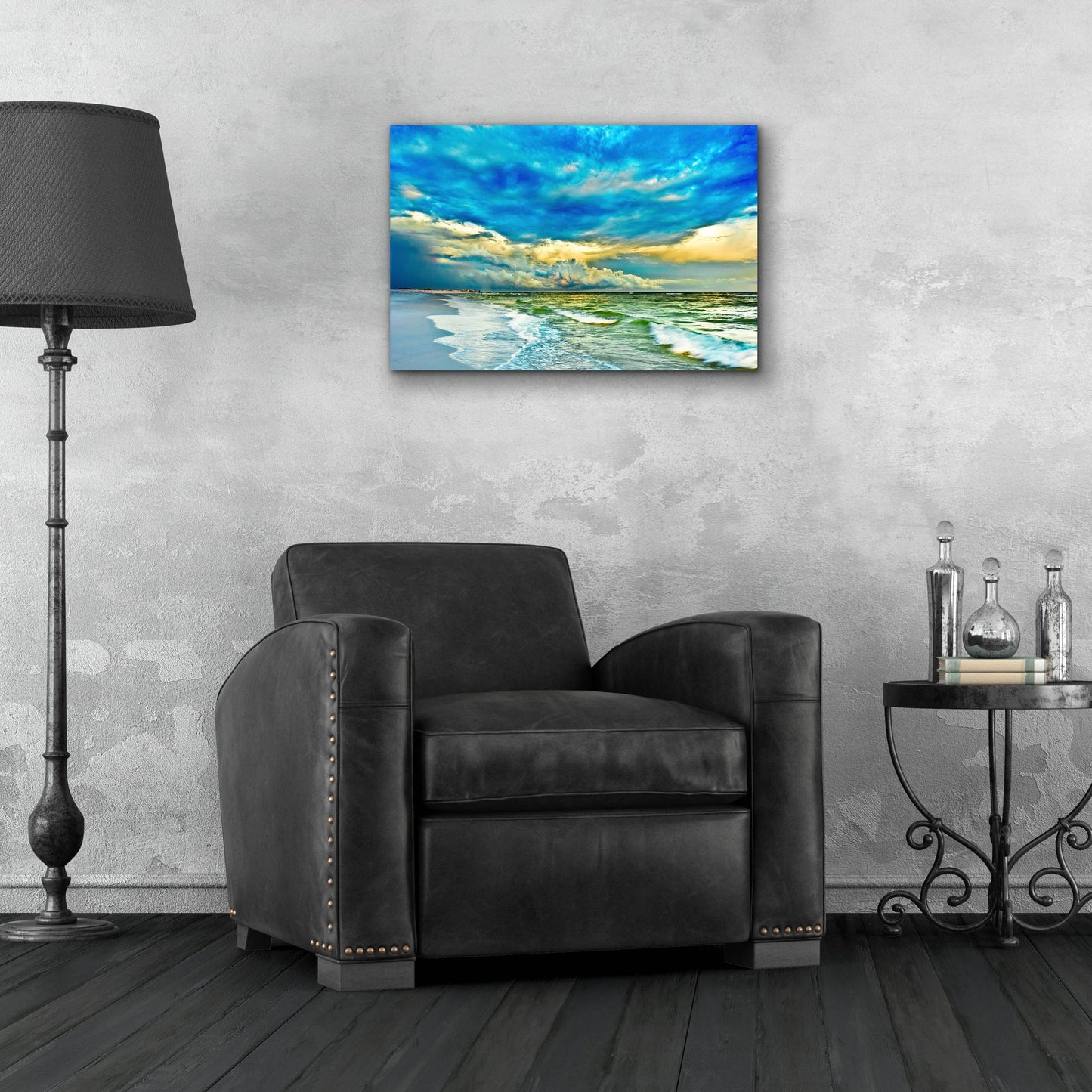 Epic Art 'Landscape Photography Blue And Turquoise Sea' by Ezra Tanner, Acrylic Glass Wall Art,24x16