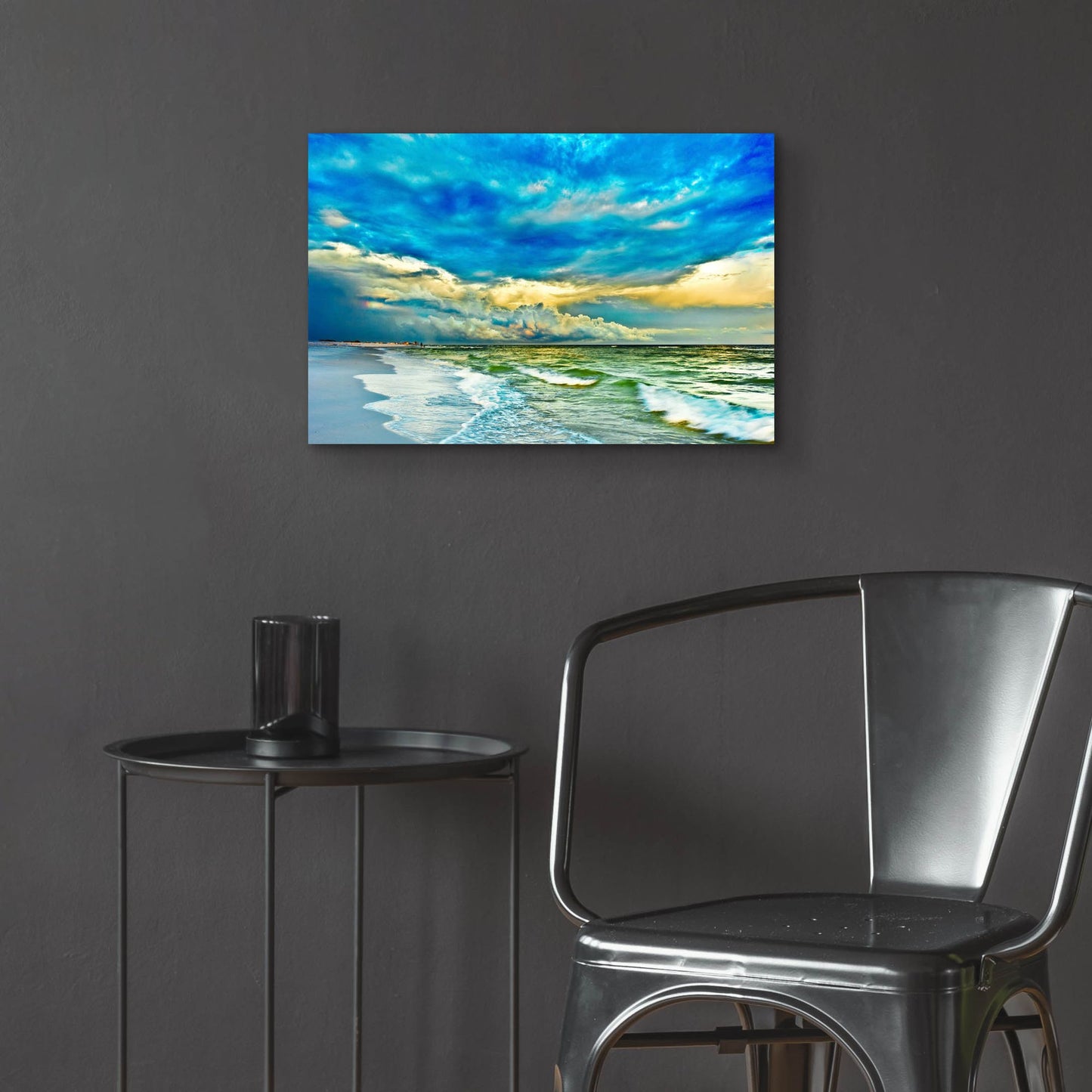 Epic Art 'Landscape Photography Blue And Turquoise Sea' by Ezra Tanner, Acrylic Glass Wall Art,24x16