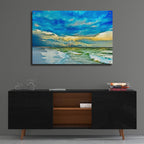Epic Art 'Landscape Photography Blue And Turquoise Sea' by Ezra Tanner, Acrylic Glass Wall Art,36x24