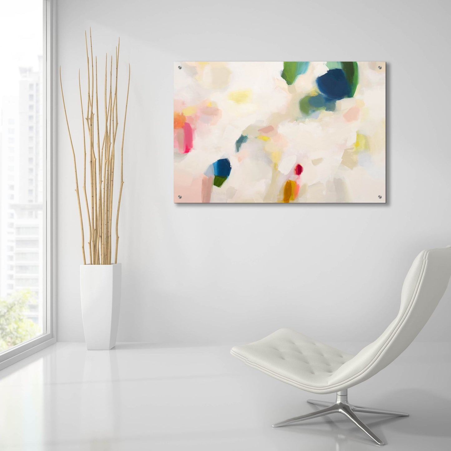 Epic Art 'B Poetic Abstract' by Jenny Westenhofer, Acrylic Glass Wall Art,36x24