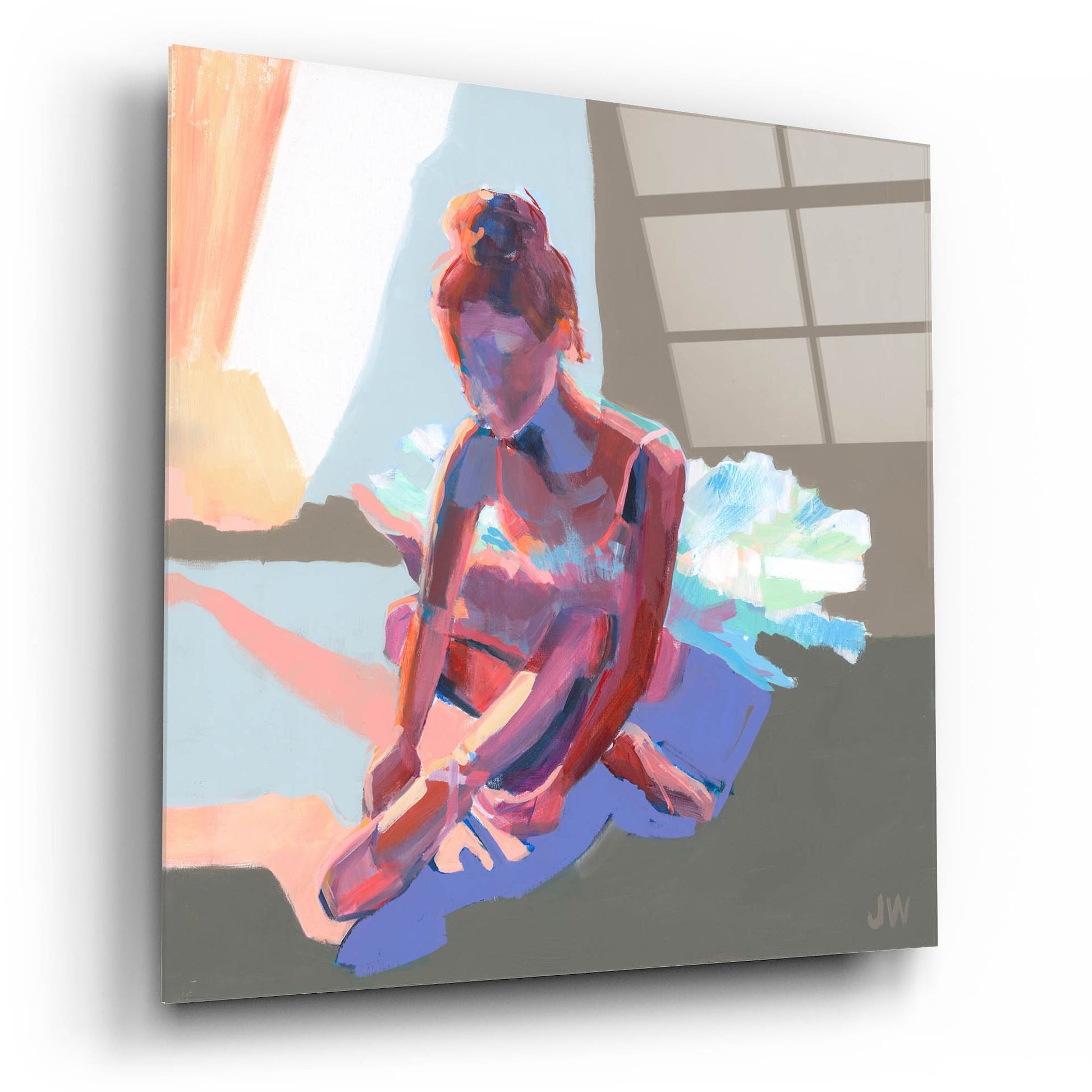 Epic Art 'Ballerina Sitting' by Jenny Westenhofer, Acrylic Glass Wall Art,12x12