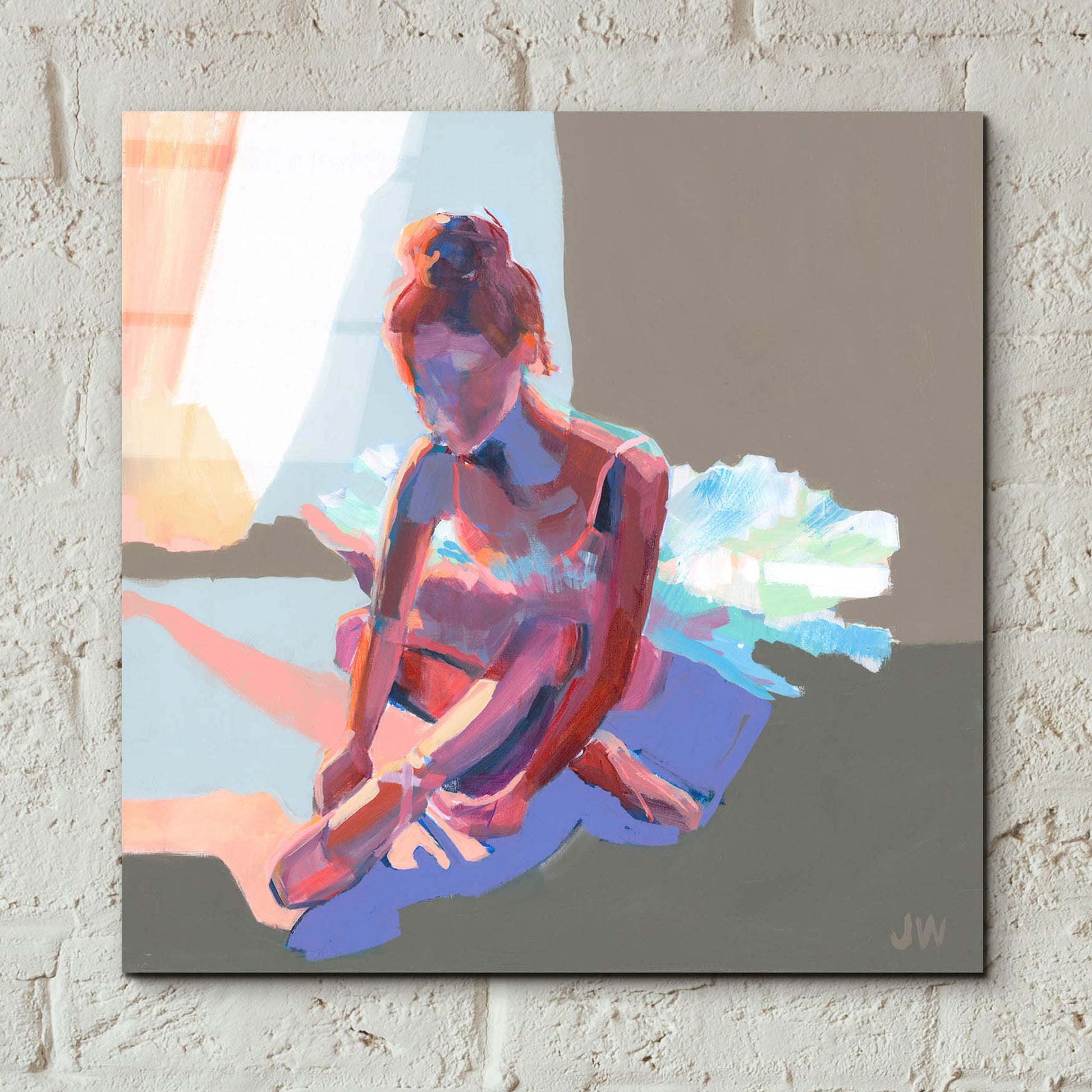 Epic Art 'Ballerina Sitting' by Jenny Westenhofer, Acrylic Glass Wall Art,12x12