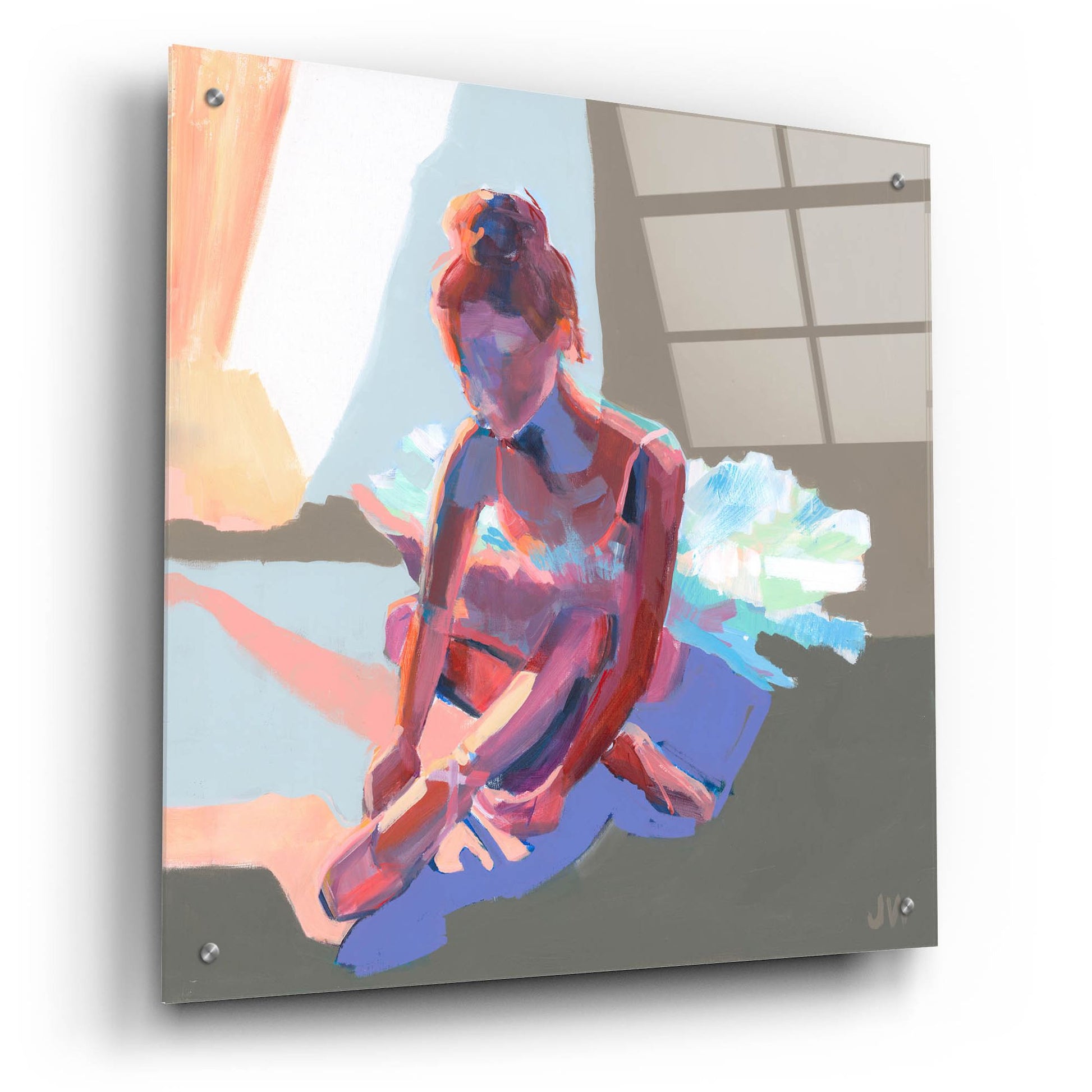 Epic Art 'Ballerina Sitting' by Jenny Westenhofer, Acrylic Glass Wall Art,24x24