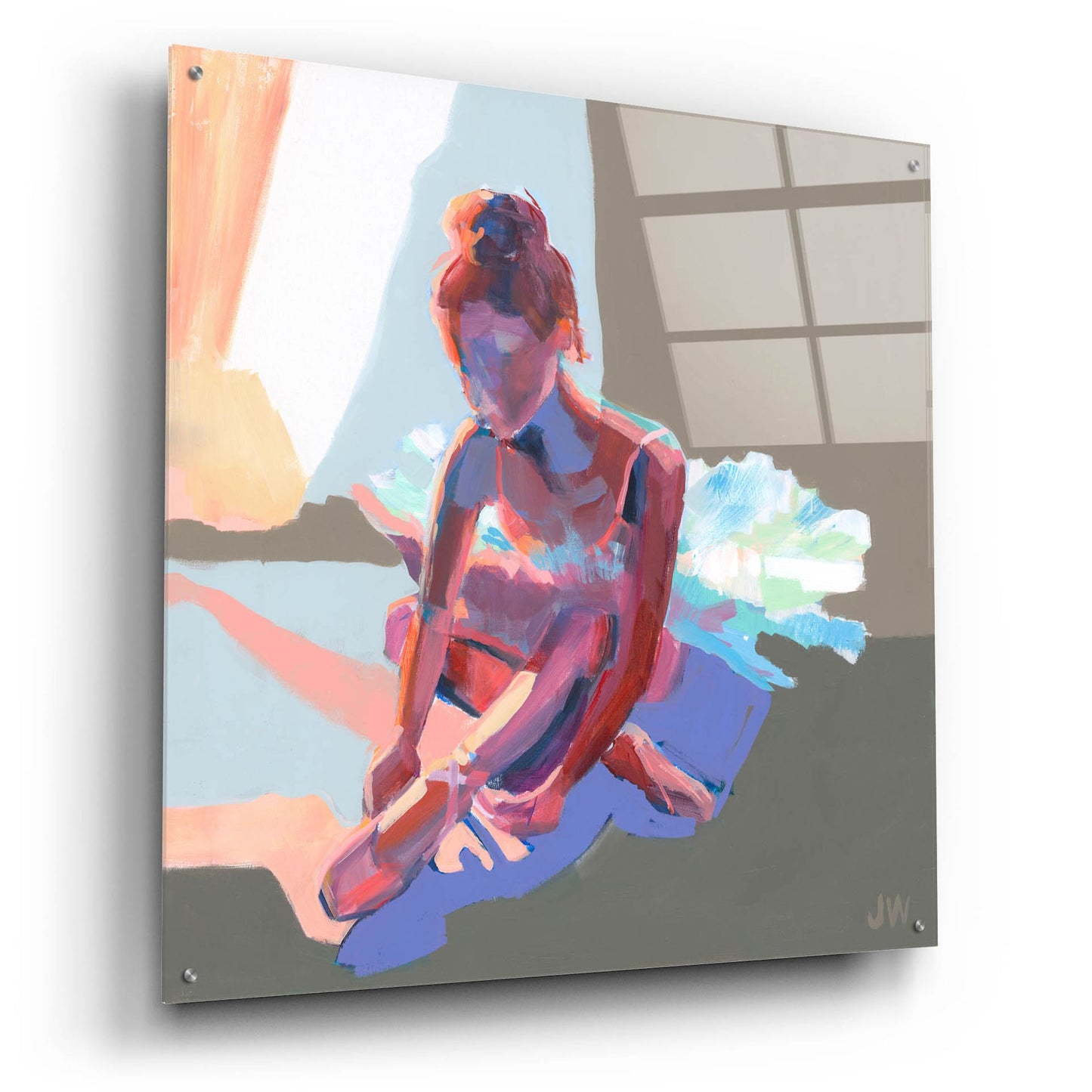 Epic Art 'Ballerina Sitting' by Jenny Westenhofer, Acrylic Glass Wall Art,36x36