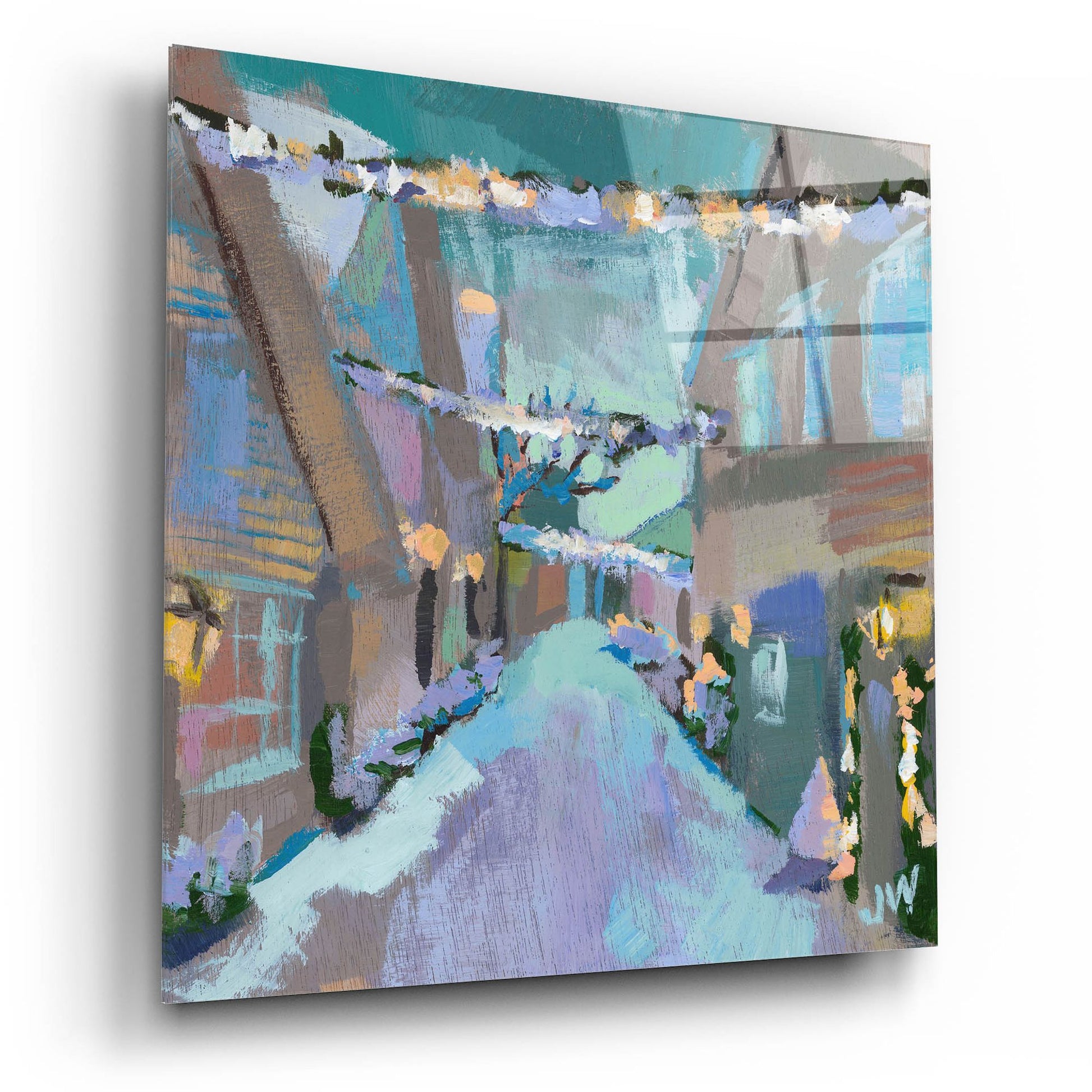 Epic Art 'Holiday Street Lights' by Jenny Westenhofer, Acrylic Glass Wall Art,12x12