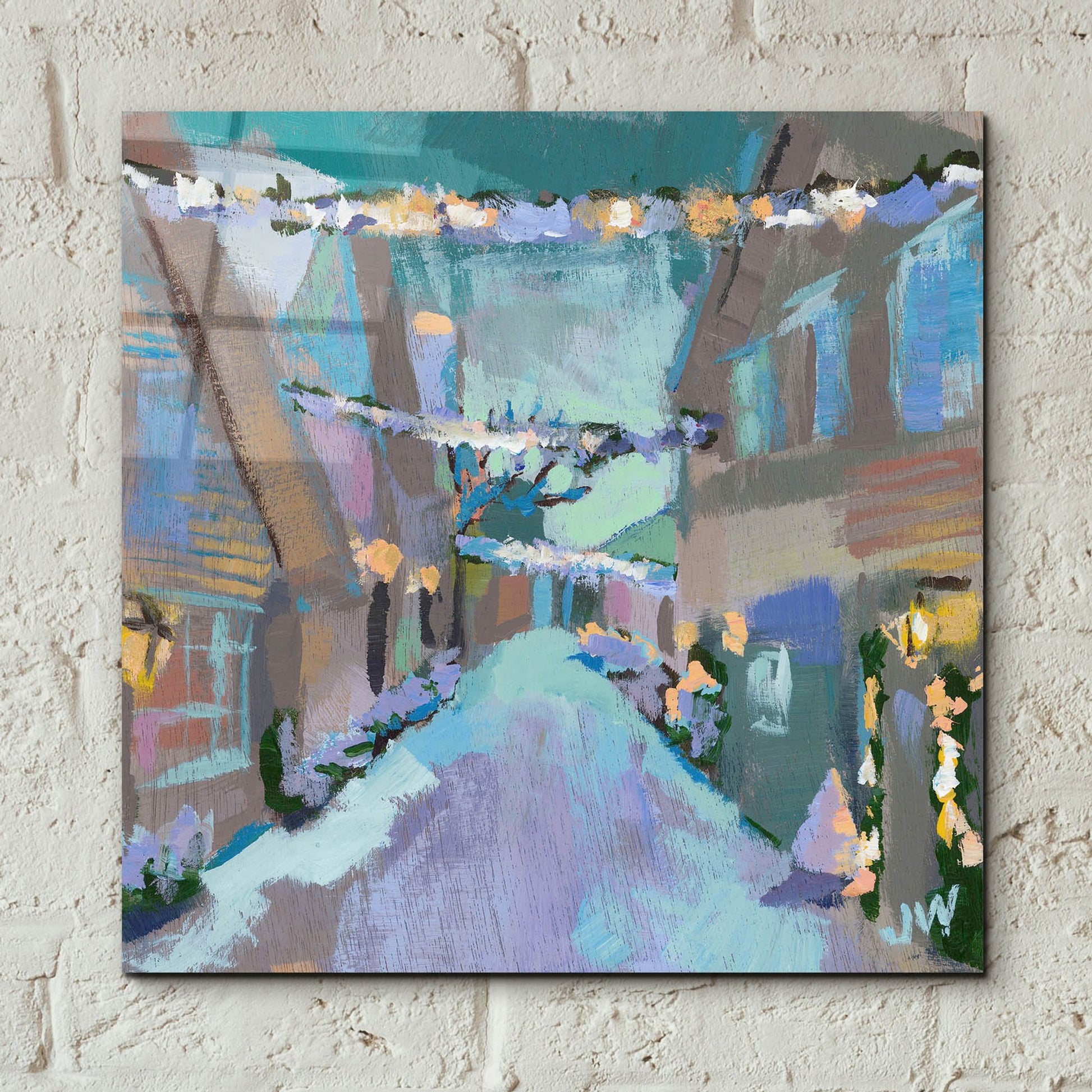 Epic Art 'Holiday Street Lights' by Jenny Westenhofer, Acrylic Glass Wall Art,12x12