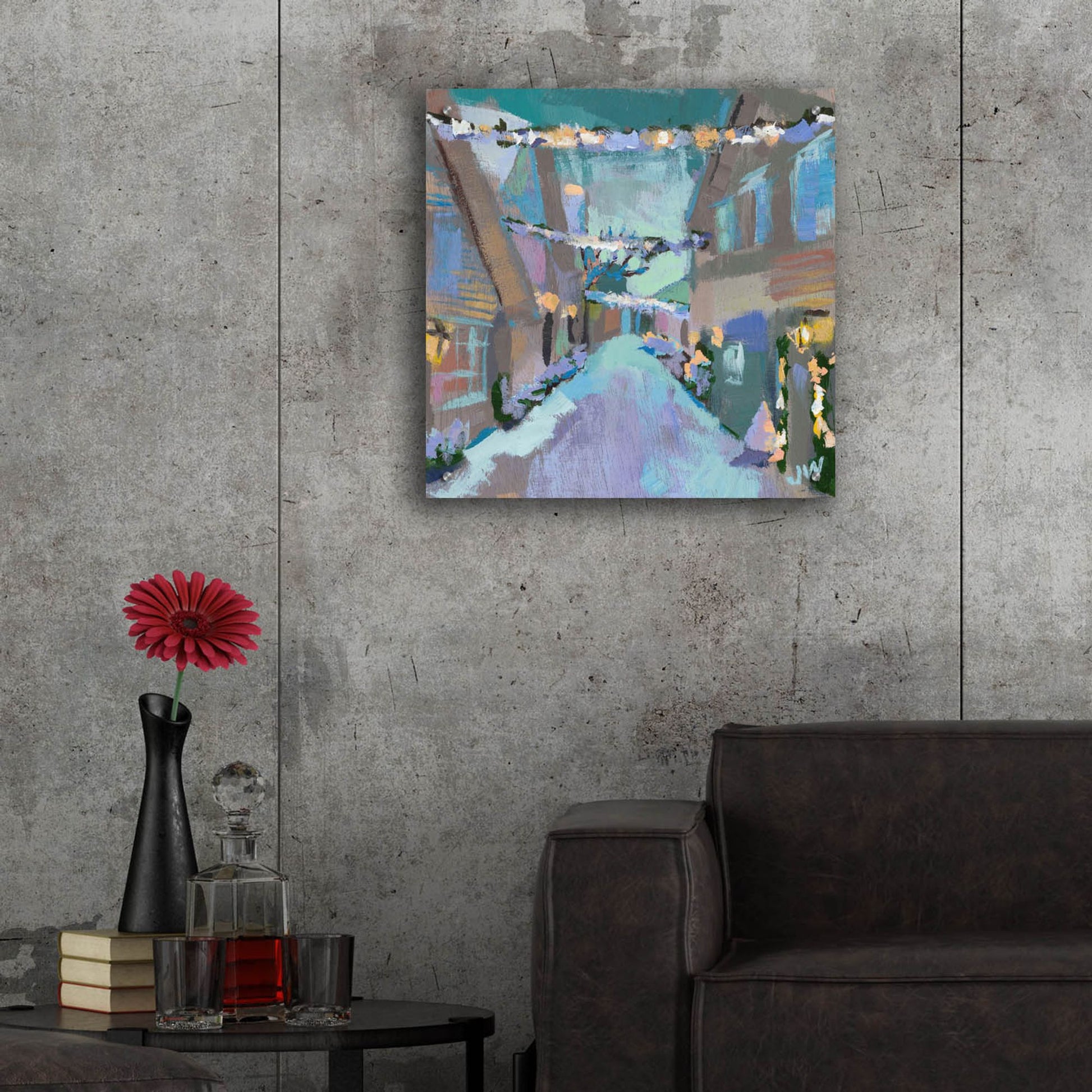 Epic Art 'Holiday Street Lights' by Jenny Westenhofer, Acrylic Glass Wall Art,24x24