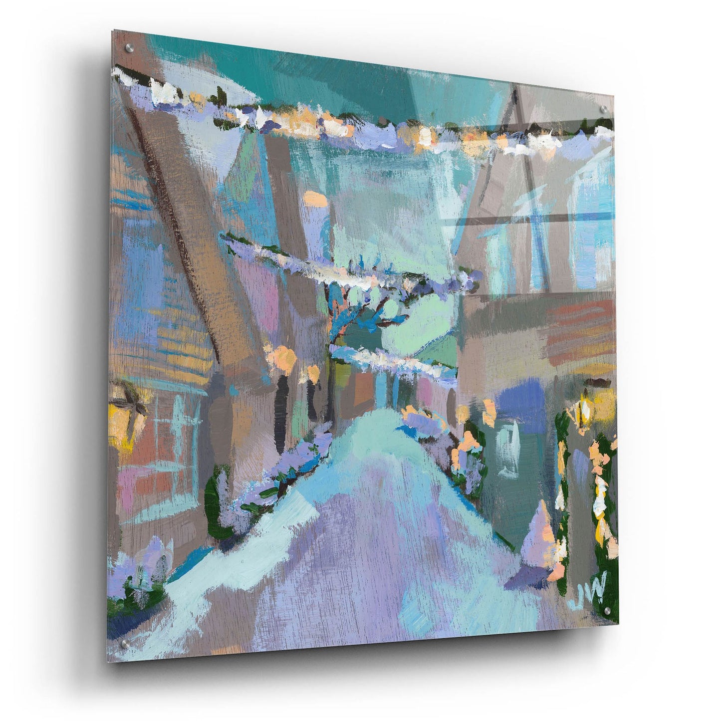 Epic Art 'Holiday Street Lights' by Jenny Westenhofer, Acrylic Glass Wall Art,36x36