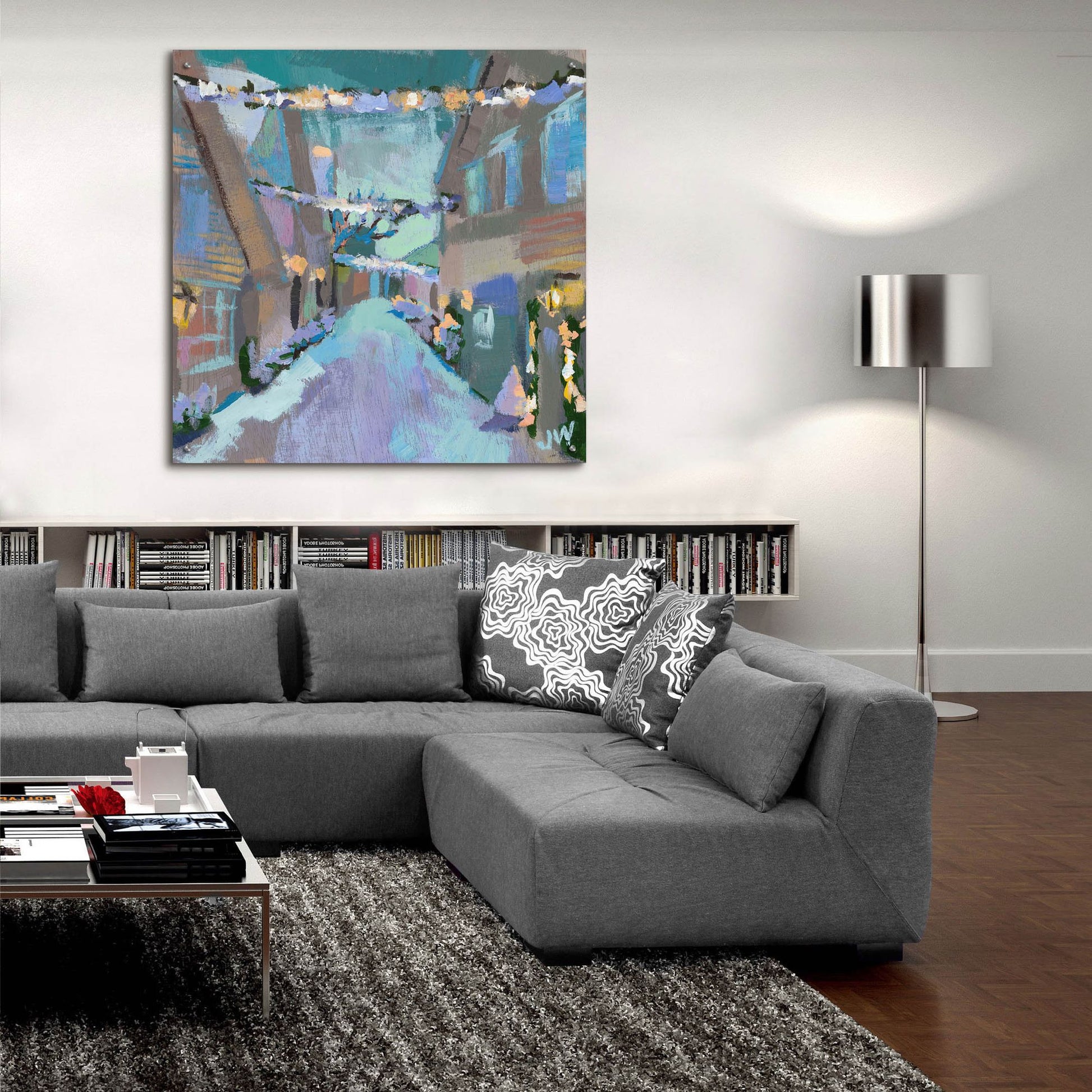 Epic Art 'Holiday Street Lights' by Jenny Westenhofer, Acrylic Glass Wall Art,36x36