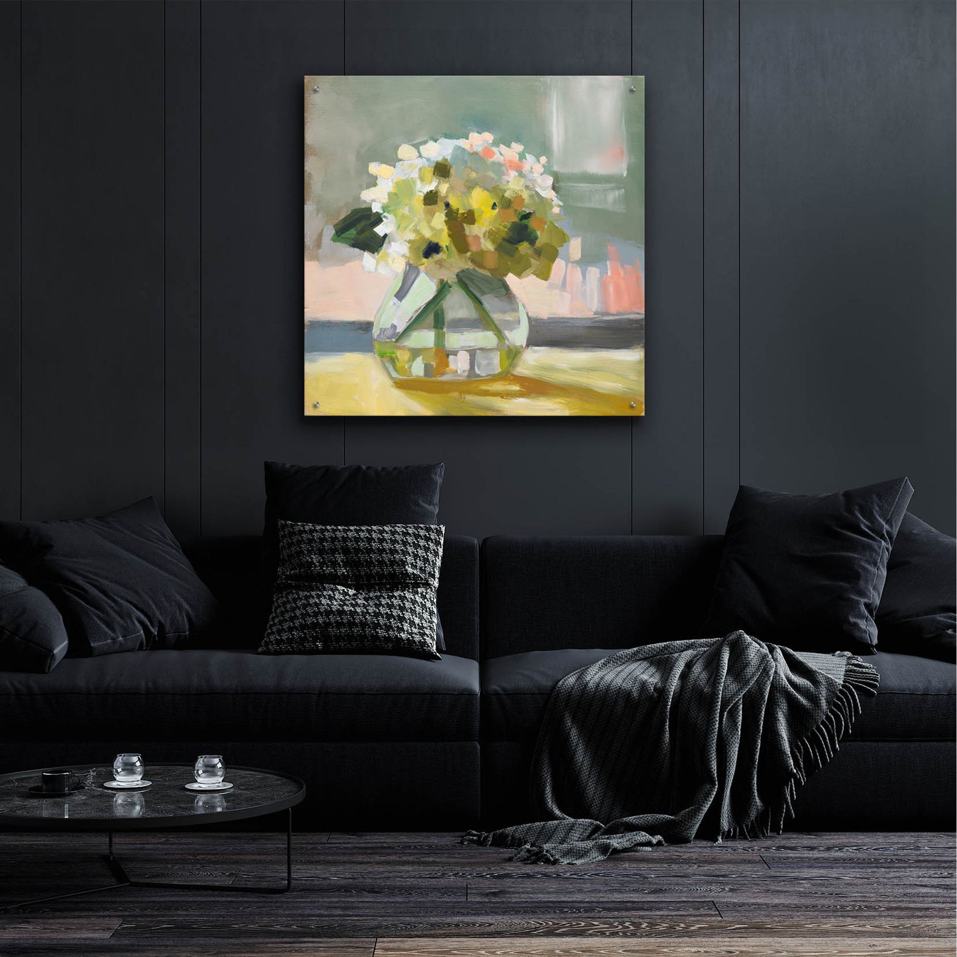 Epic Art 'Hydrangea In Vase' by Jenny Westenhofer, Acrylic Glass Wall Art,36x36