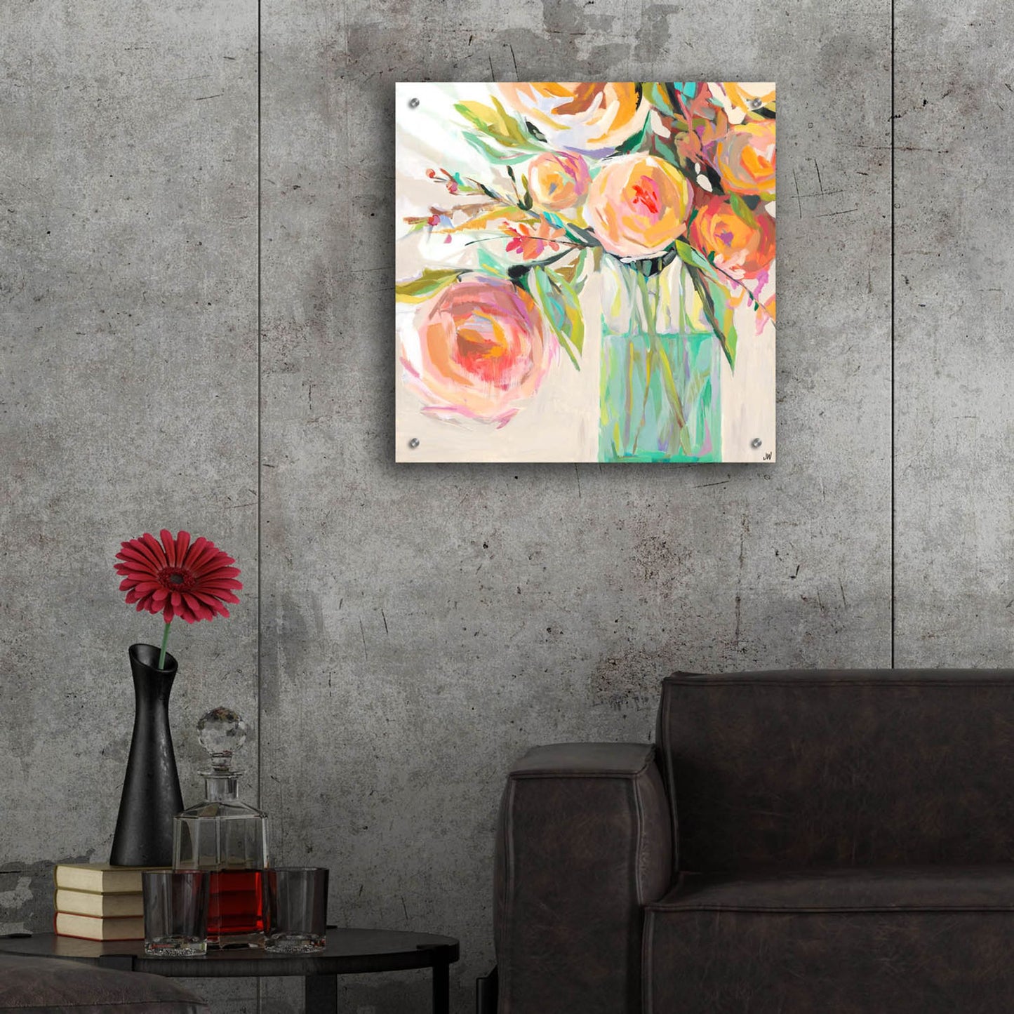 Epic Art 'Kelly's Bouquet' by Jenny Westenhofer, Acrylic Glass Wall Art,24x24