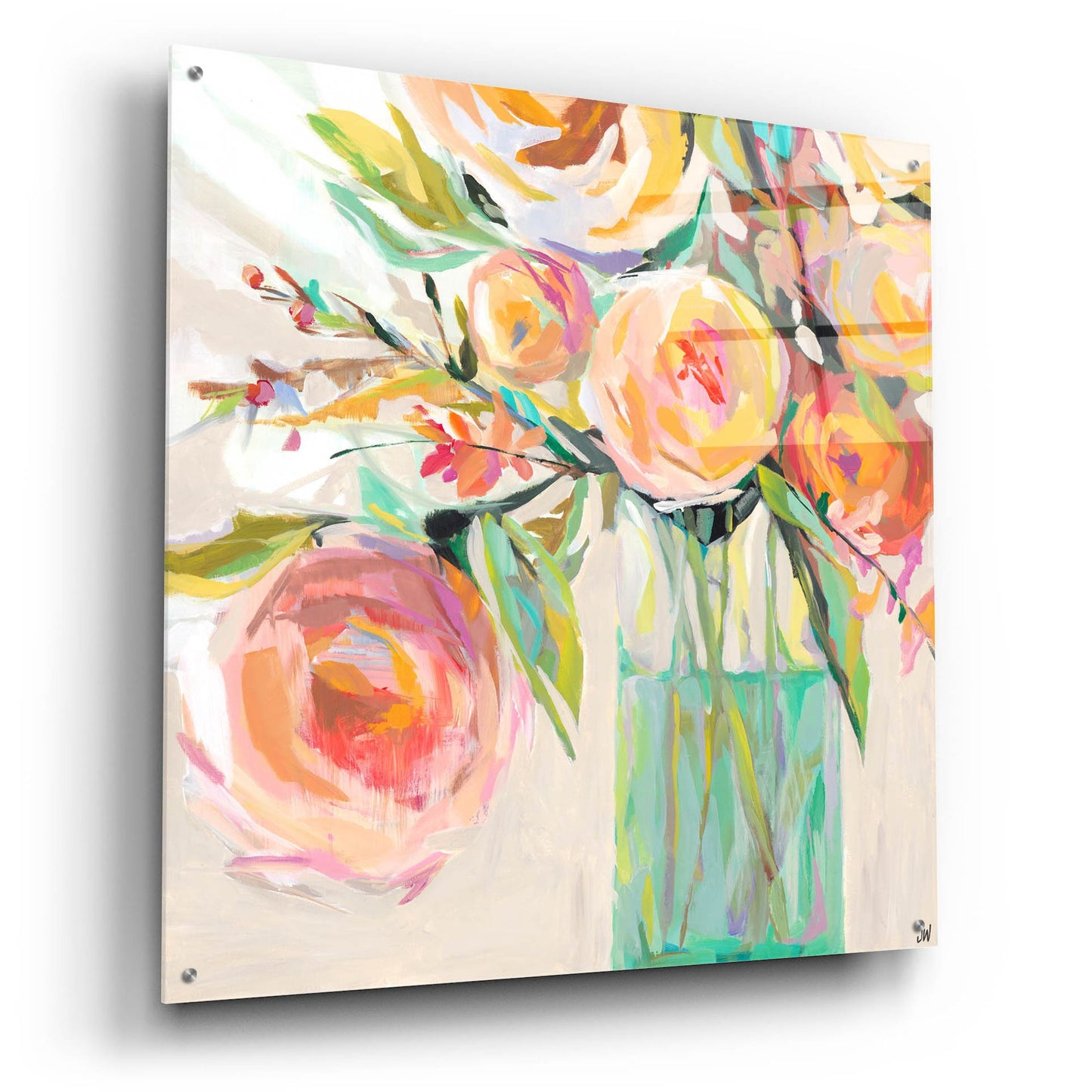 Epic Art 'Kelly's Bouquet' by Jenny Westenhofer, Acrylic Glass Wall Art,36x36