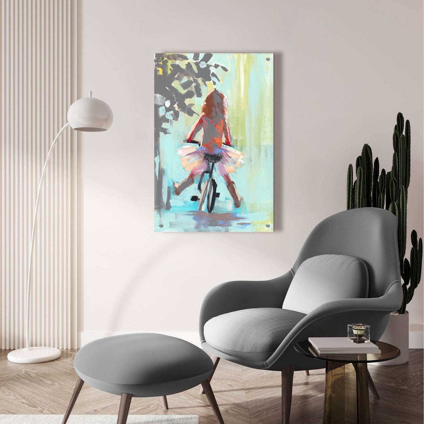 Epic Art 'Learning To Ride' by Jenny Westenhofer, Acrylic Glass Wall Art,24x36