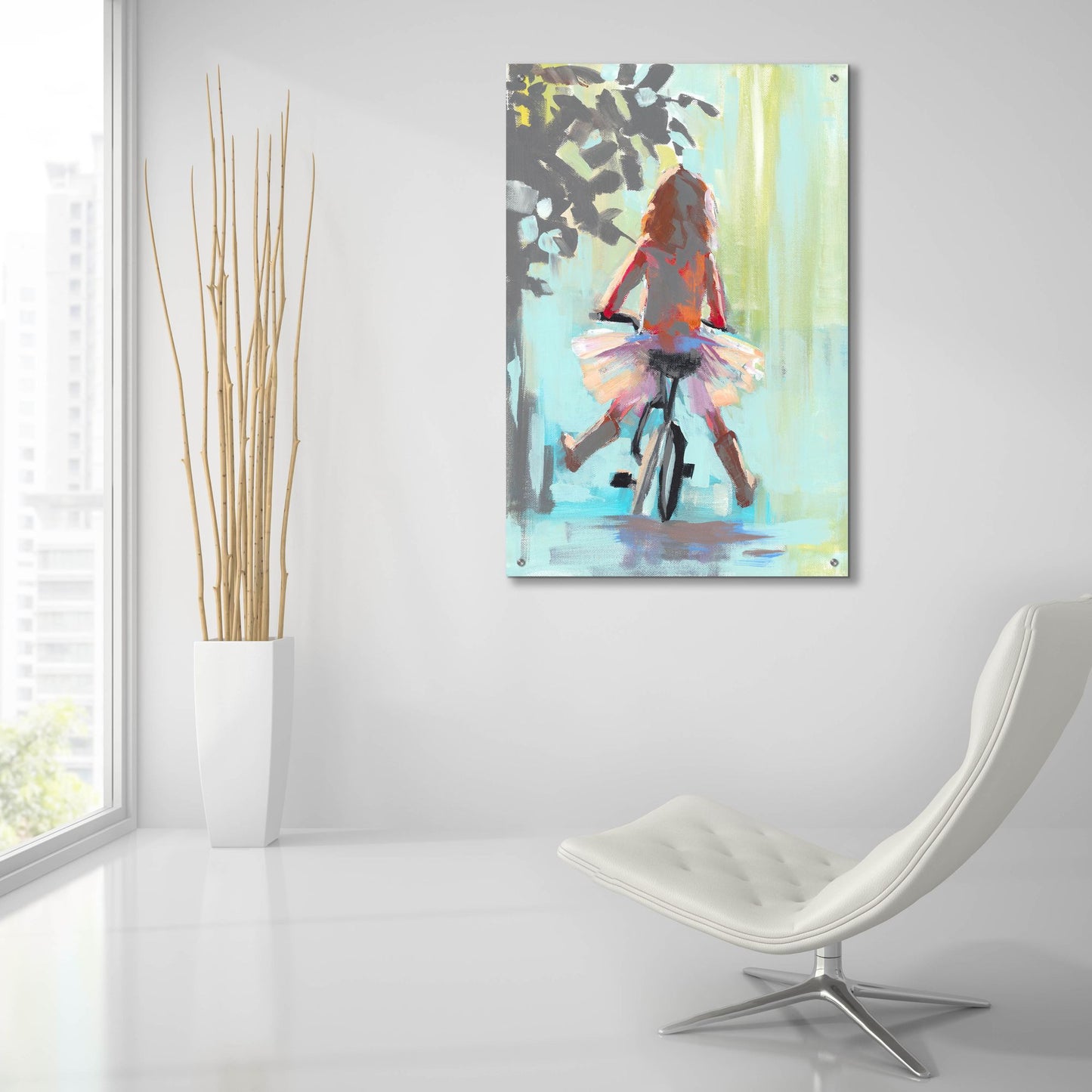 Epic Art 'Learning To Ride' by Jenny Westenhofer, Acrylic Glass Wall Art,24x36